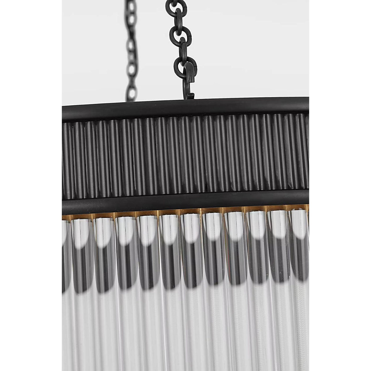 Marie Flanigan Menil 40" Chandelier in Bronze with Crystal Rods W40" x H31.25"