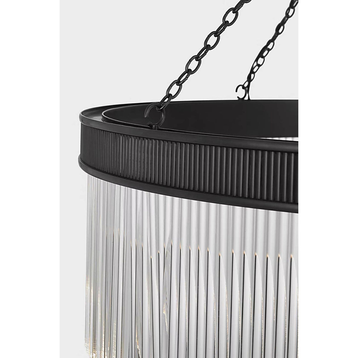 Marie Flanigan Menil 40" Chandelier in Bronze with Crystal Rods W40" x H31.25"