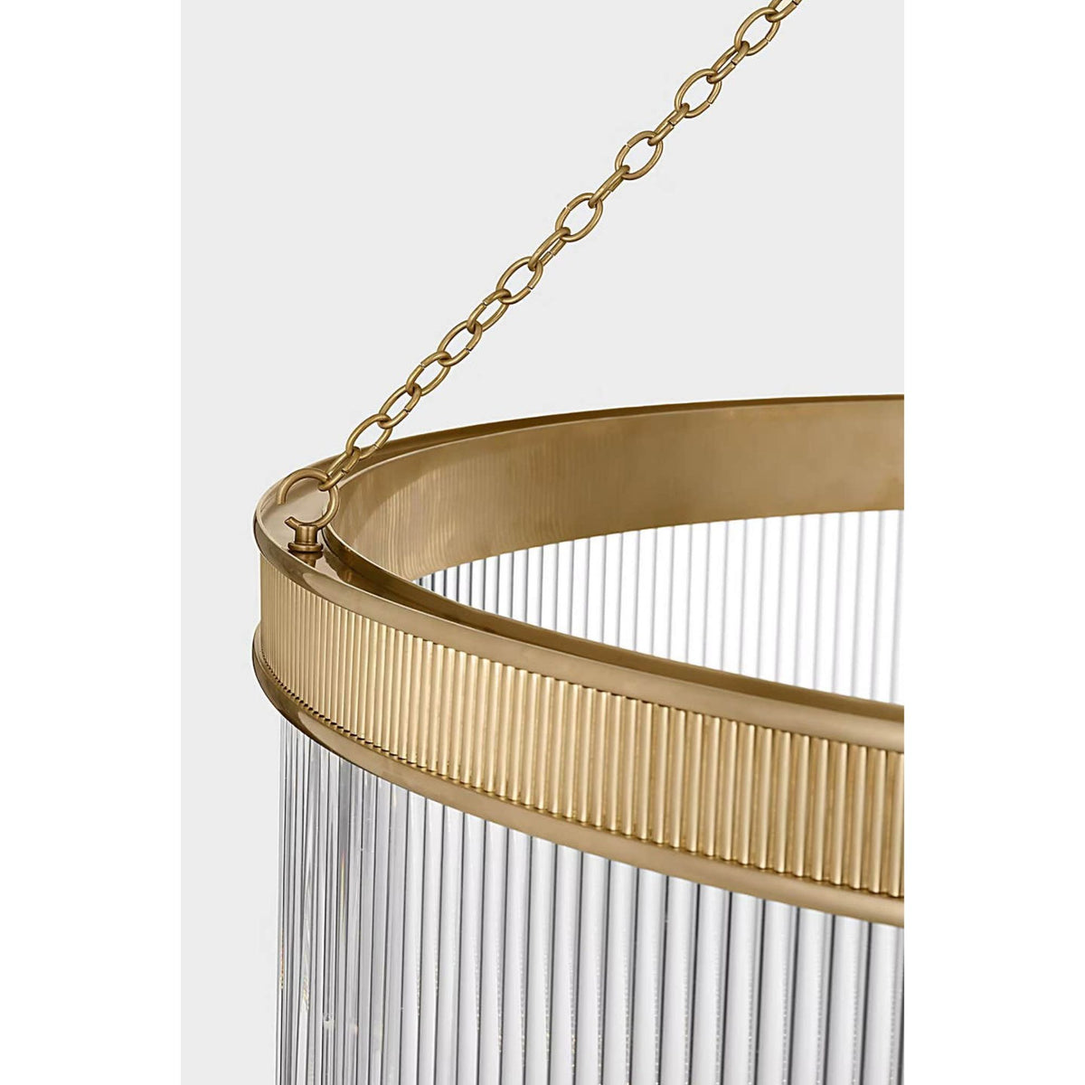 Marie Flanigan Menil 40" Chandelier in Soft Brass with Crystal Rods W40" x H31.25"