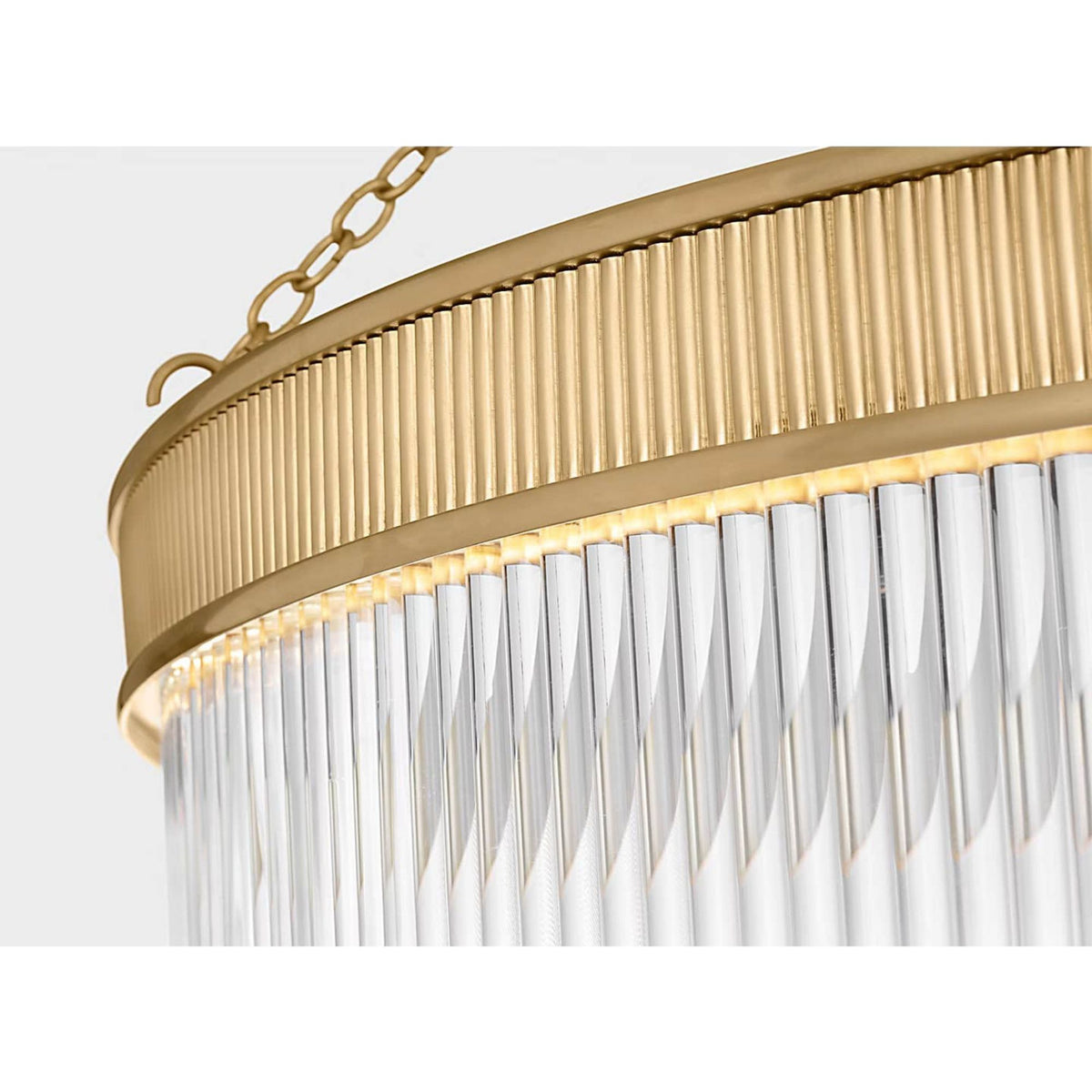 Marie Flanigan Menil 40" Chandelier in Soft Brass with Crystal Rods W40" x H31.25"