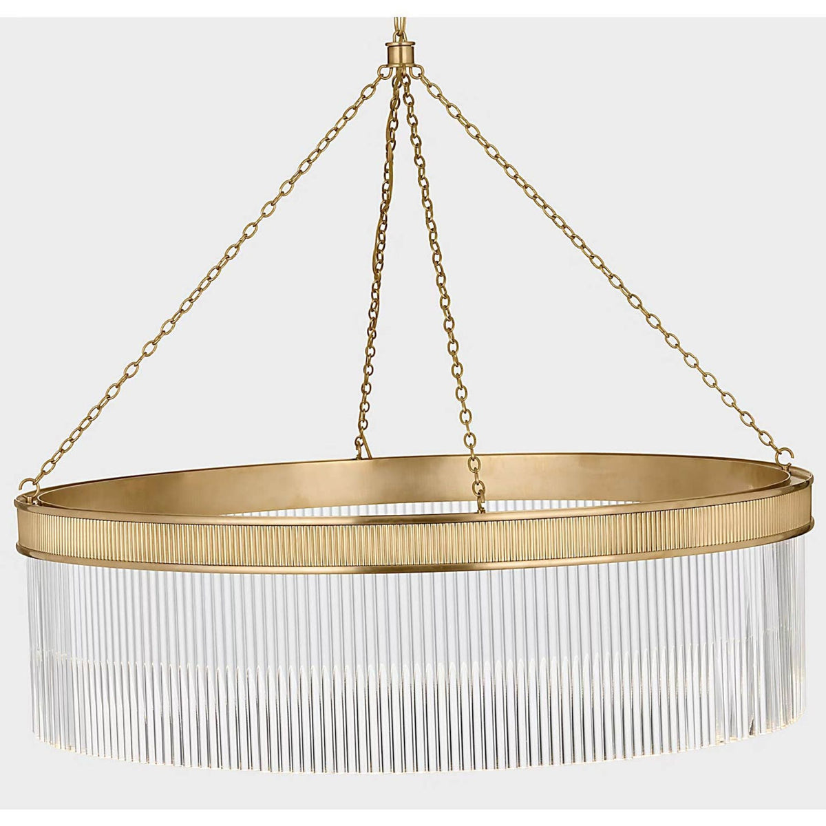 Marie Flanigan Menil 40" Chandelier in Soft Brass with Crystal Rods W40" x H31.25"