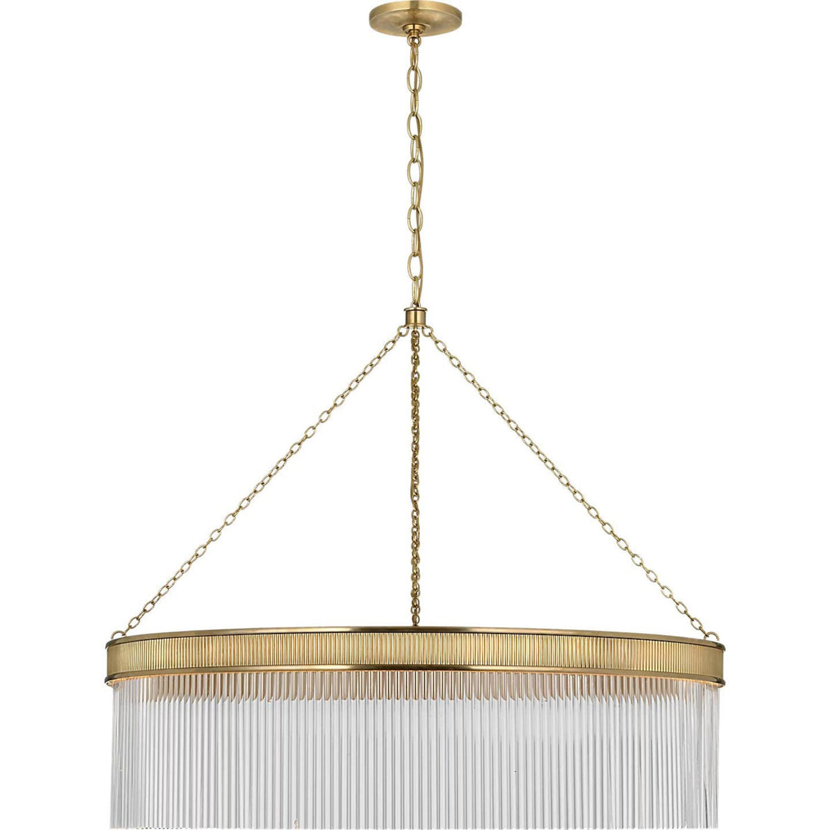 Marie Flanigan Menil 40" Chandelier in Soft Brass with Crystal Rods W40" x H31.25"