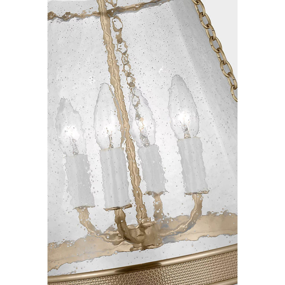 Marie Flanigan Reese 14" Pendant in Soft Brass with Clear Restoration Glass W14" x H28.5"