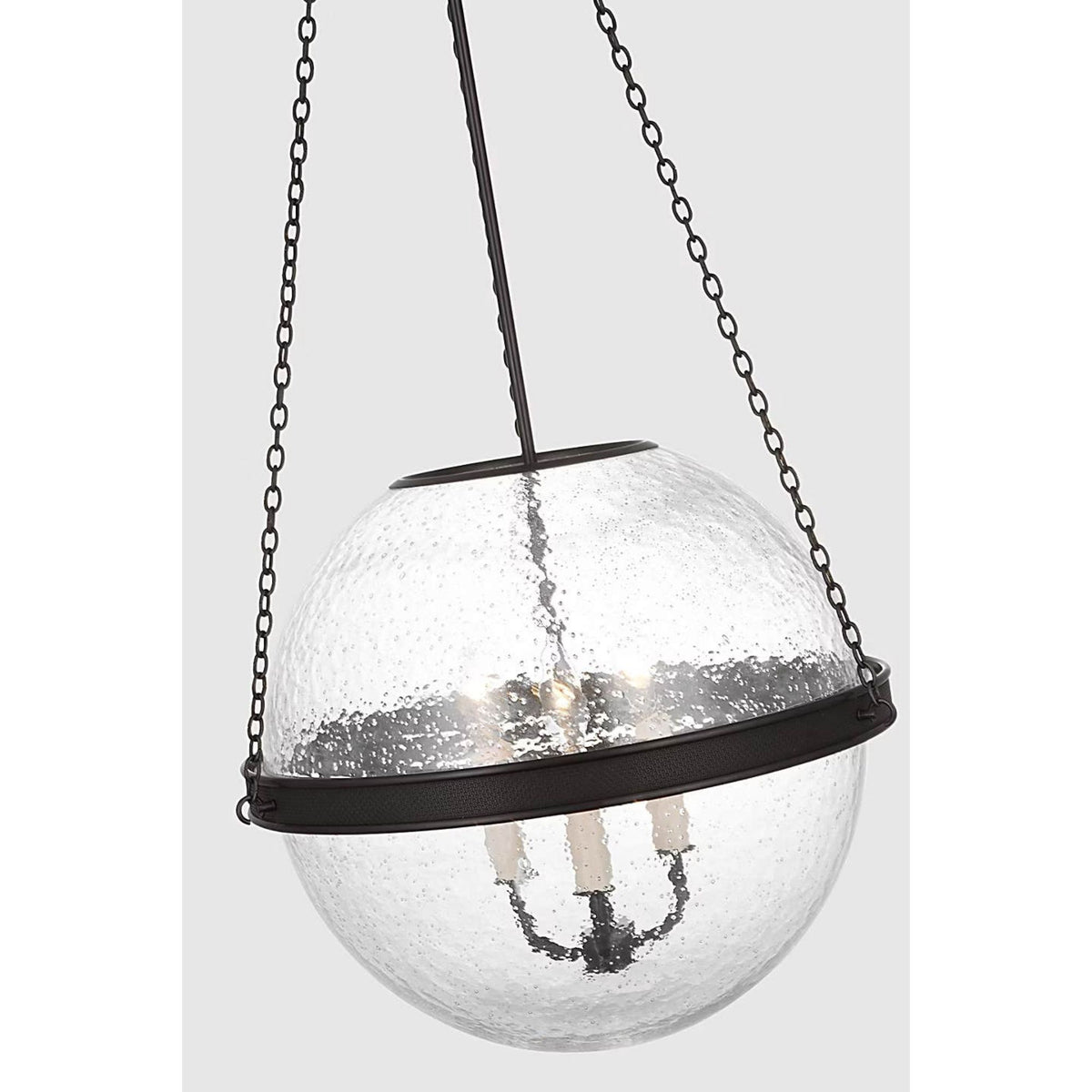 Marie Flanigan Reese 18" Globe Pendant in Bronze with Clear Restoration Glass W18.25" x H44.75"