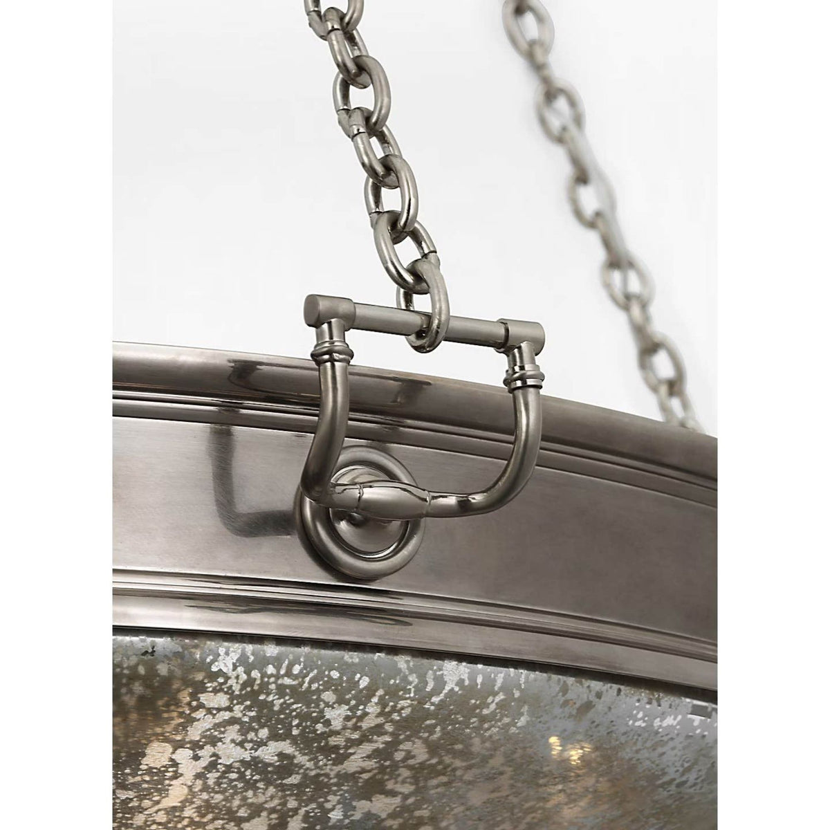 Marie Flanigan Quinn 28" Chandelier in Pewter with Antique Mercury Glass W28"