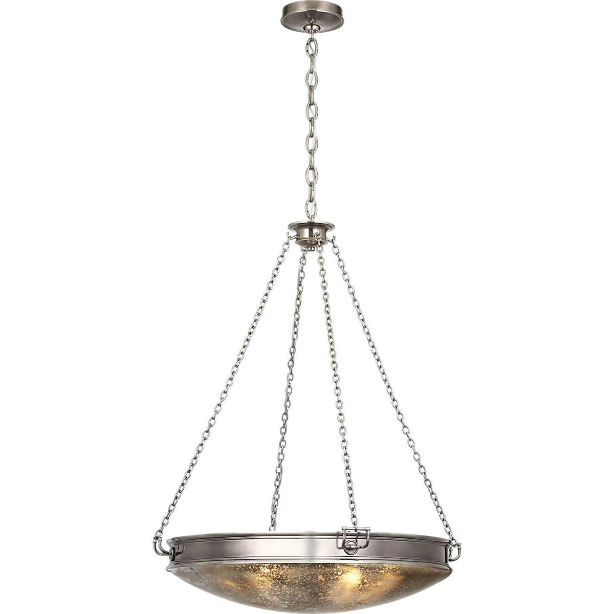 Marie Flanigan Quinn 28" Chandelier in Pewter with Antique Mercury Glass W28"