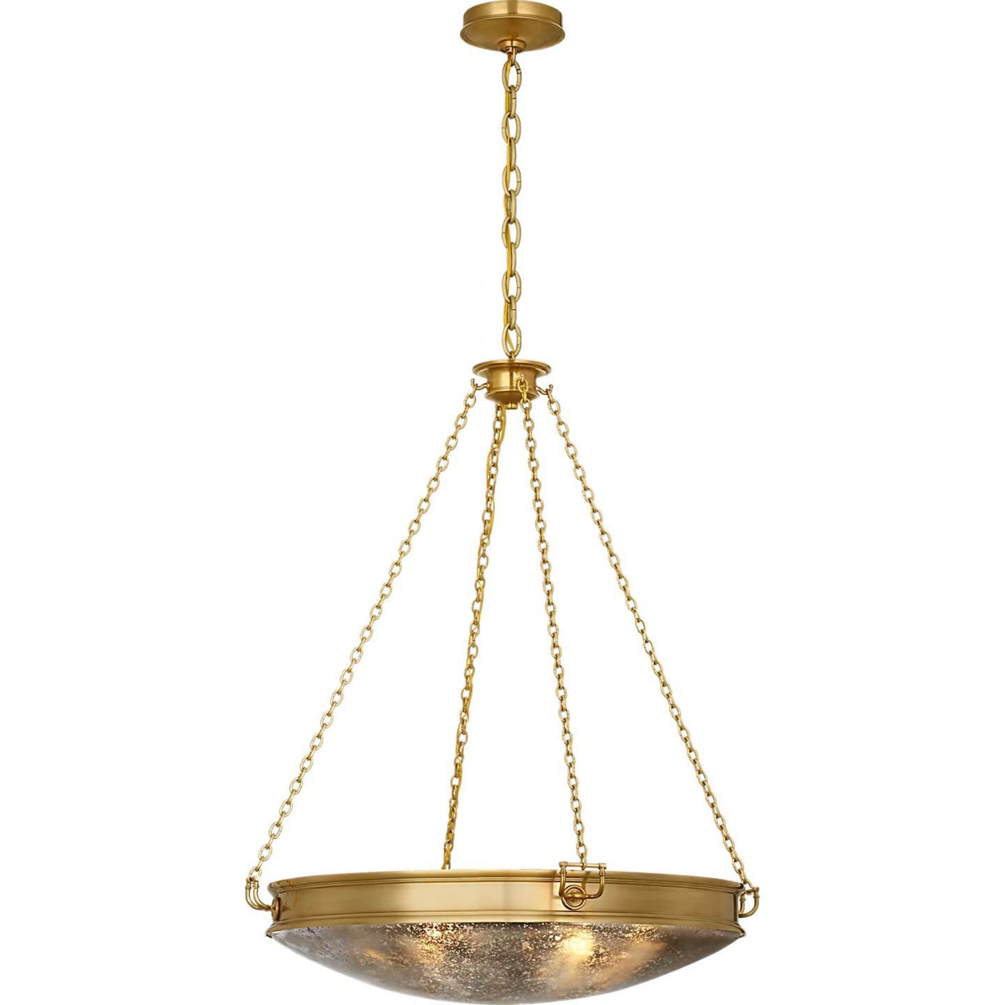 Marie Flanigan Quinn 28" Chandelier in Soft Brass with Antique Mercury Glass W28"
