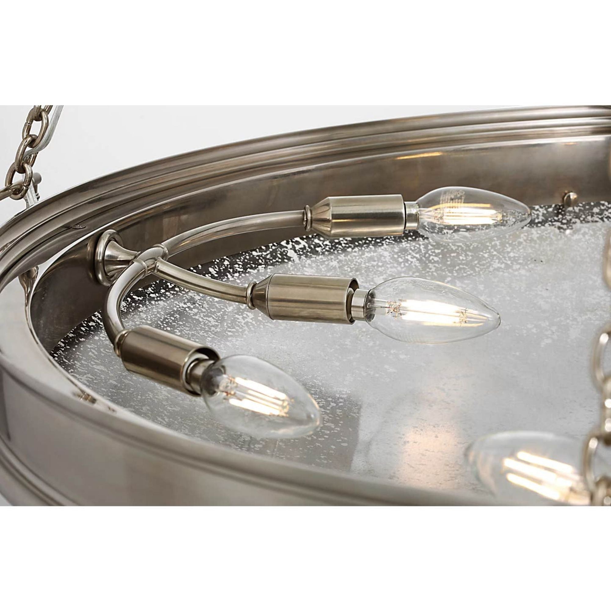 Marie Flanigan Quinn 35" Chandelier in Pewter with Antique Mercury Glass W34.75"