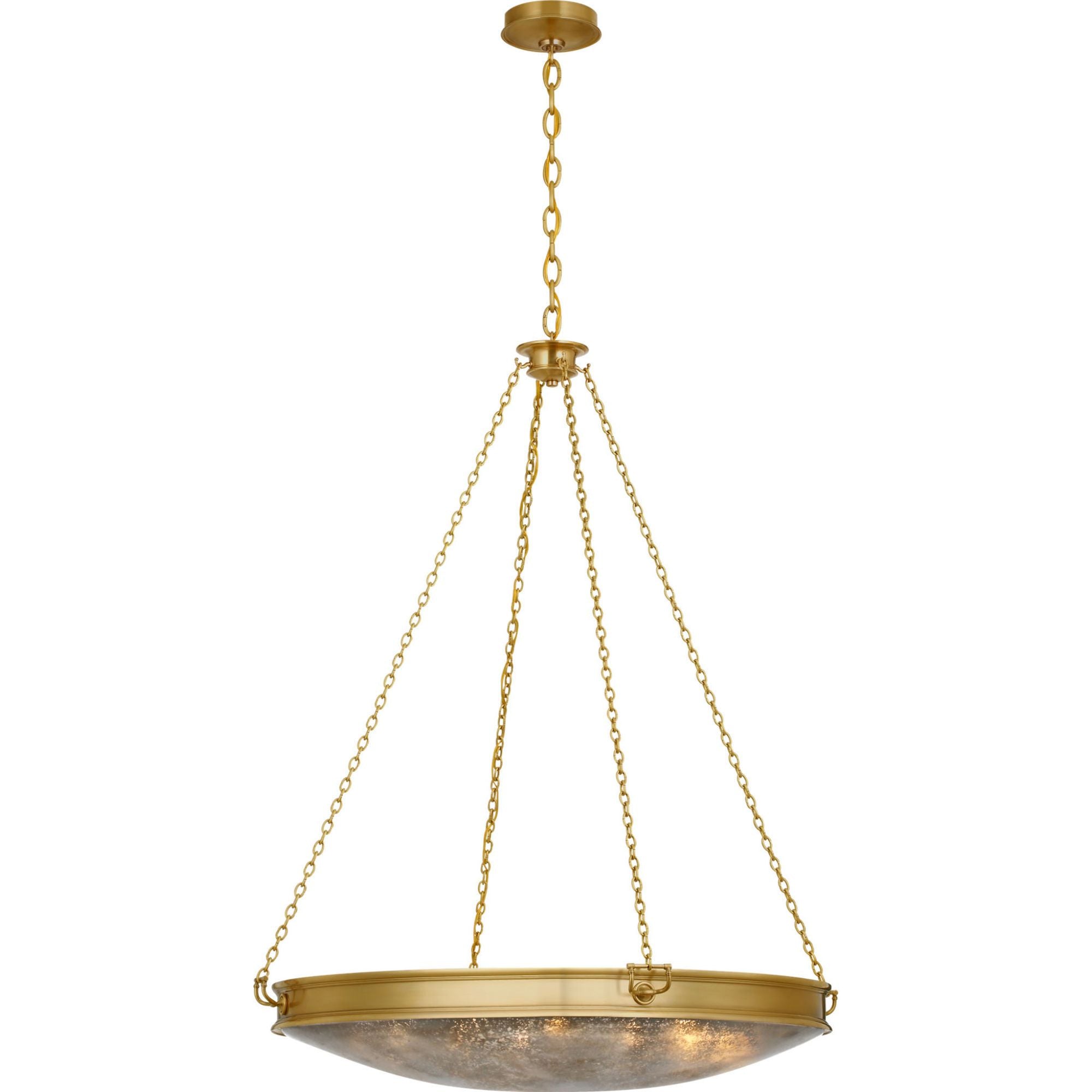 Marie Flanigan Quinn 35" Chandelier in Soft Brass with Antique Mercury Glass W34.75"