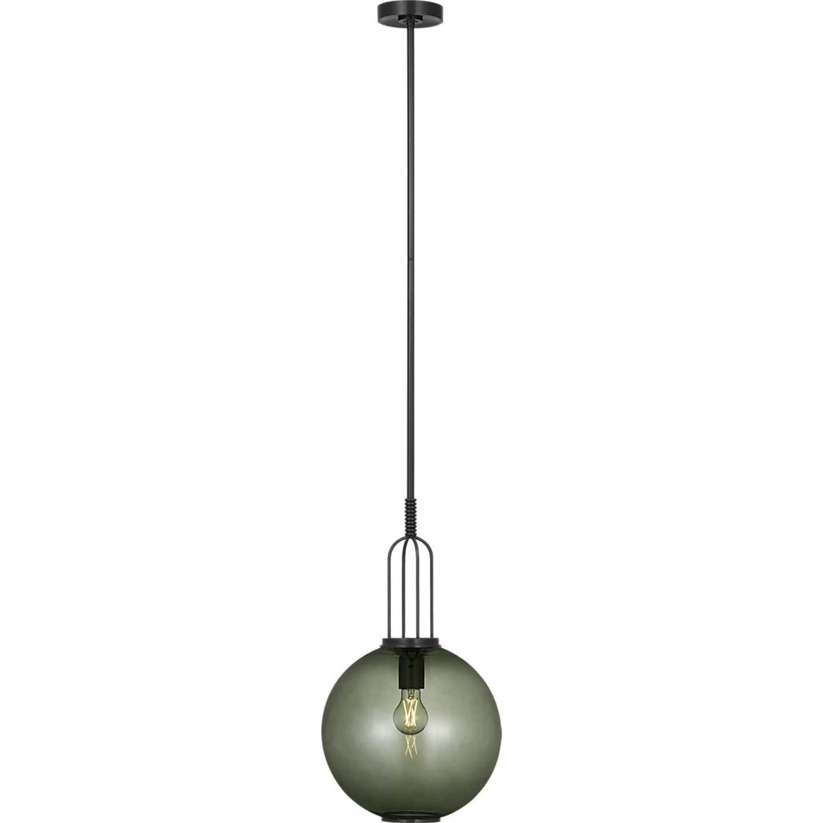 Marie Flanigan Meir 12" Pendant in Bronze with Smoked Glass W12"