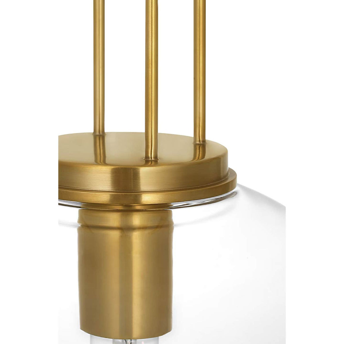 Marie Flanigan Meir 12" Pendant in Soft Brass with Clear Glass W12"
