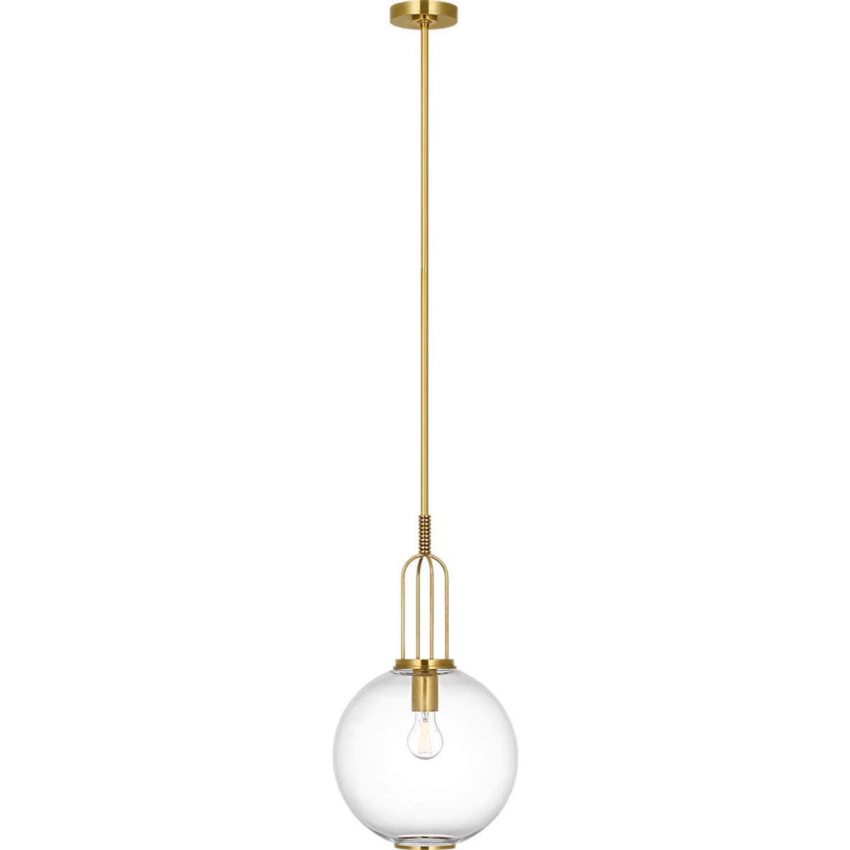 Marie Flanigan Meir 12" Pendant in Soft Brass with Clear Glass W12"