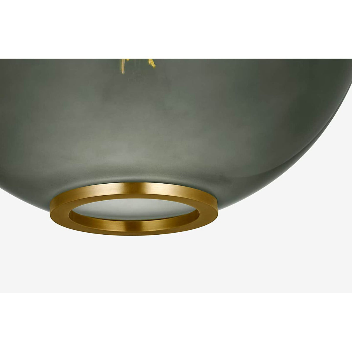 Marie Flanigan Meir 12" Pendant in Soft Brass with Smoked Glass W12"