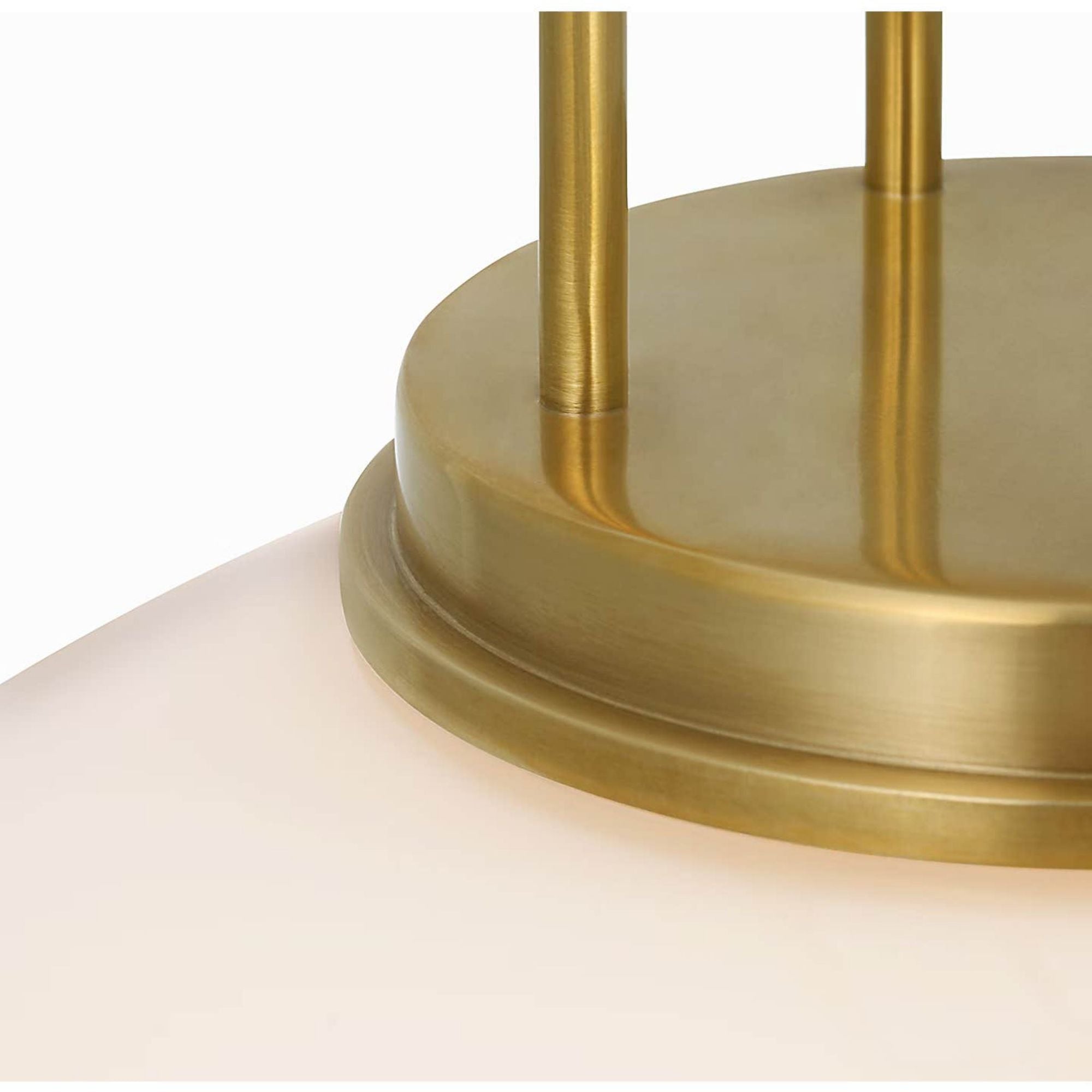 Marie Flanigan Meir 12" Pendant in Soft Brass with White Glass W12"