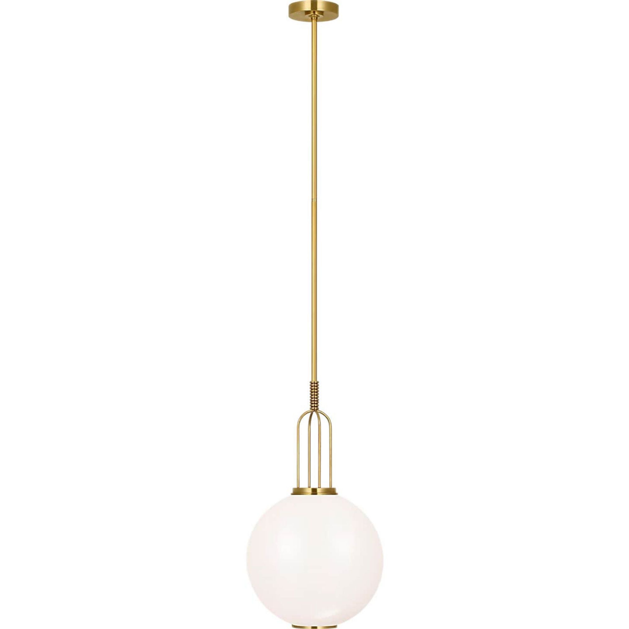 Marie Flanigan Meir 12" Pendant in Soft Brass with White Glass W12"