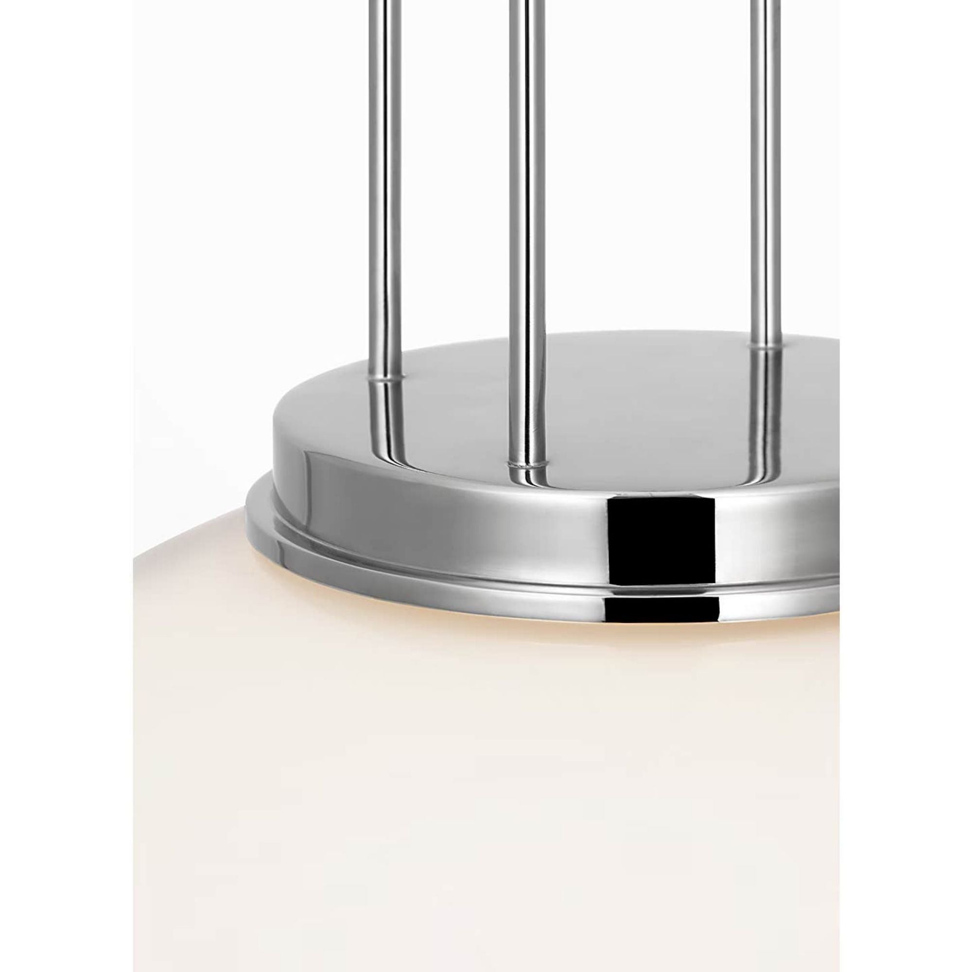 Marie Flanigan Meir 16" Pendant in Polished Nickel with White Glass W16"
