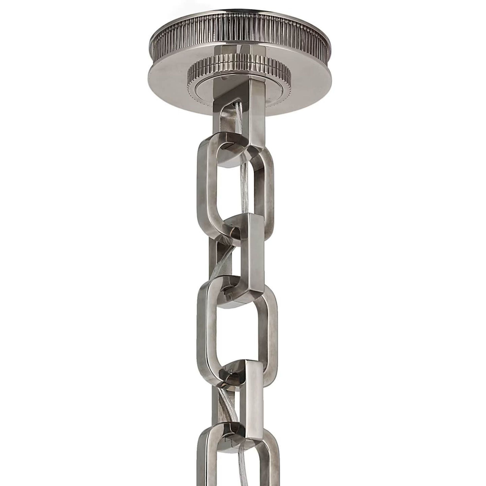 Marie Flanigan Bellamy 1 Light Statement Chain 16" Globe Chandelier in Pewter with Clear Glass W16"