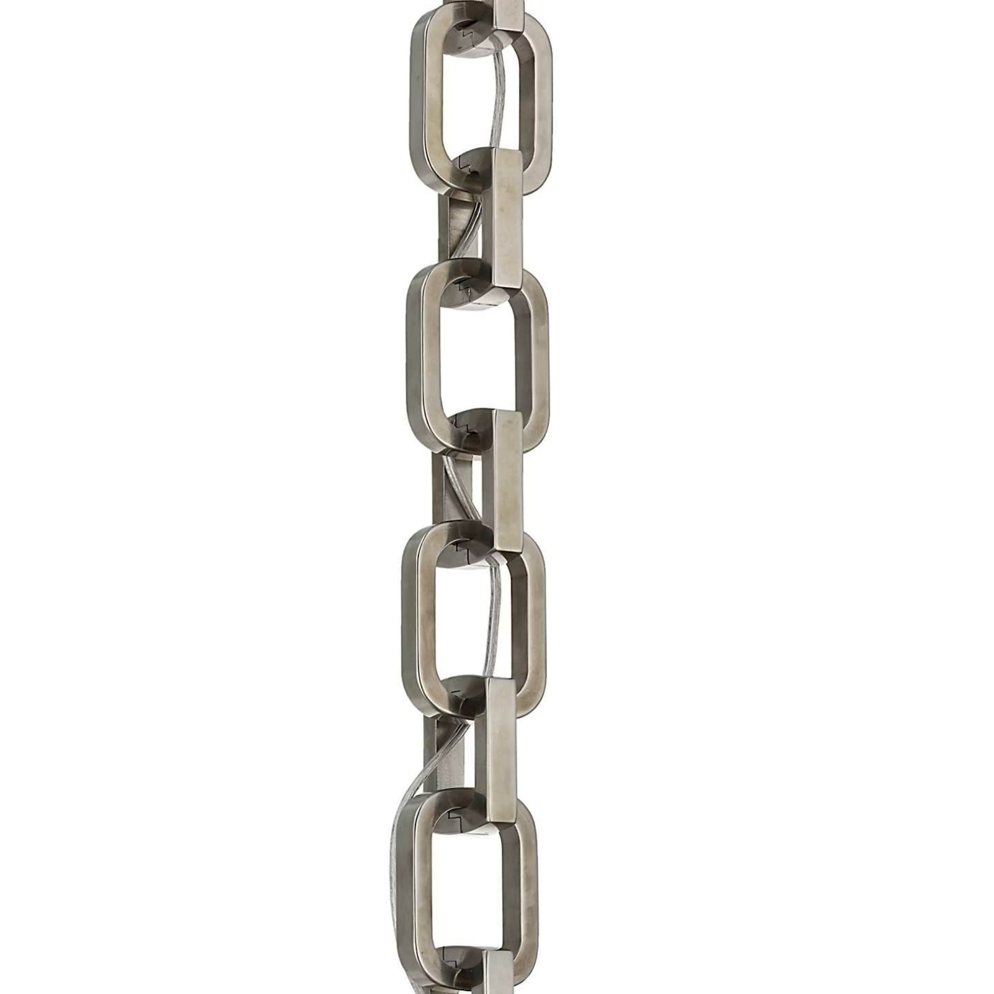 Marie Flanigan Bellamy 1 Light Statement Chain 16" Globe Chandelier in Pewter with White Glass W16"