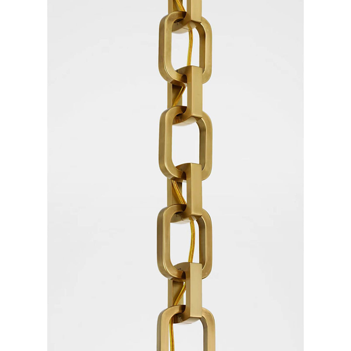 Marie Flanigan Bellamy 1 Light Statement Chain 16" Globe Chandelier in Soft Brass with White Glass W16"