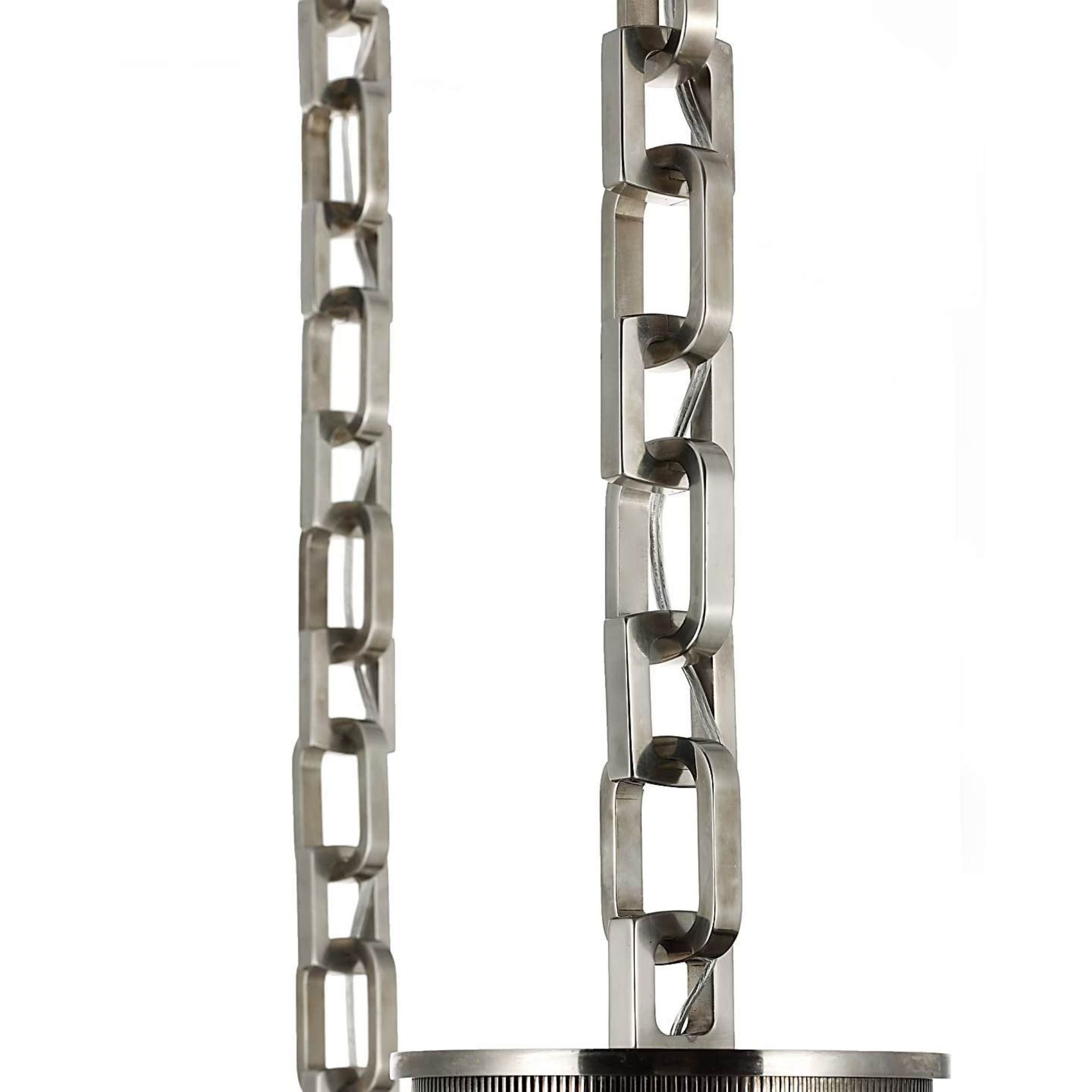 Marie Flanigan Bellamy 2 Light Statement Chain 16" Globe Chandelier in Pewter with Clear Glass W41"