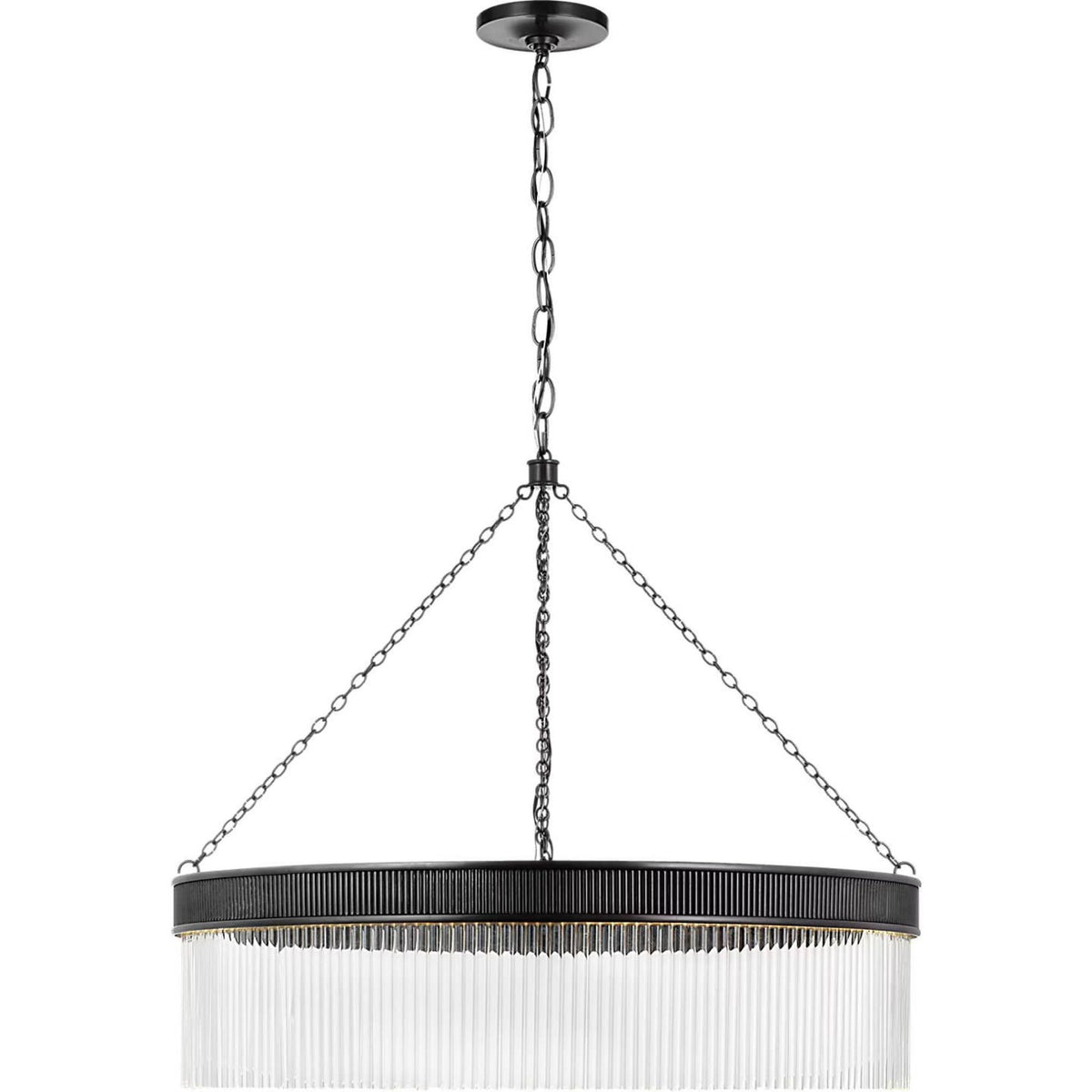 Marie Flanigan Menil Large Chandelier in Bronze with Crystal Rods W34.25" x H29"