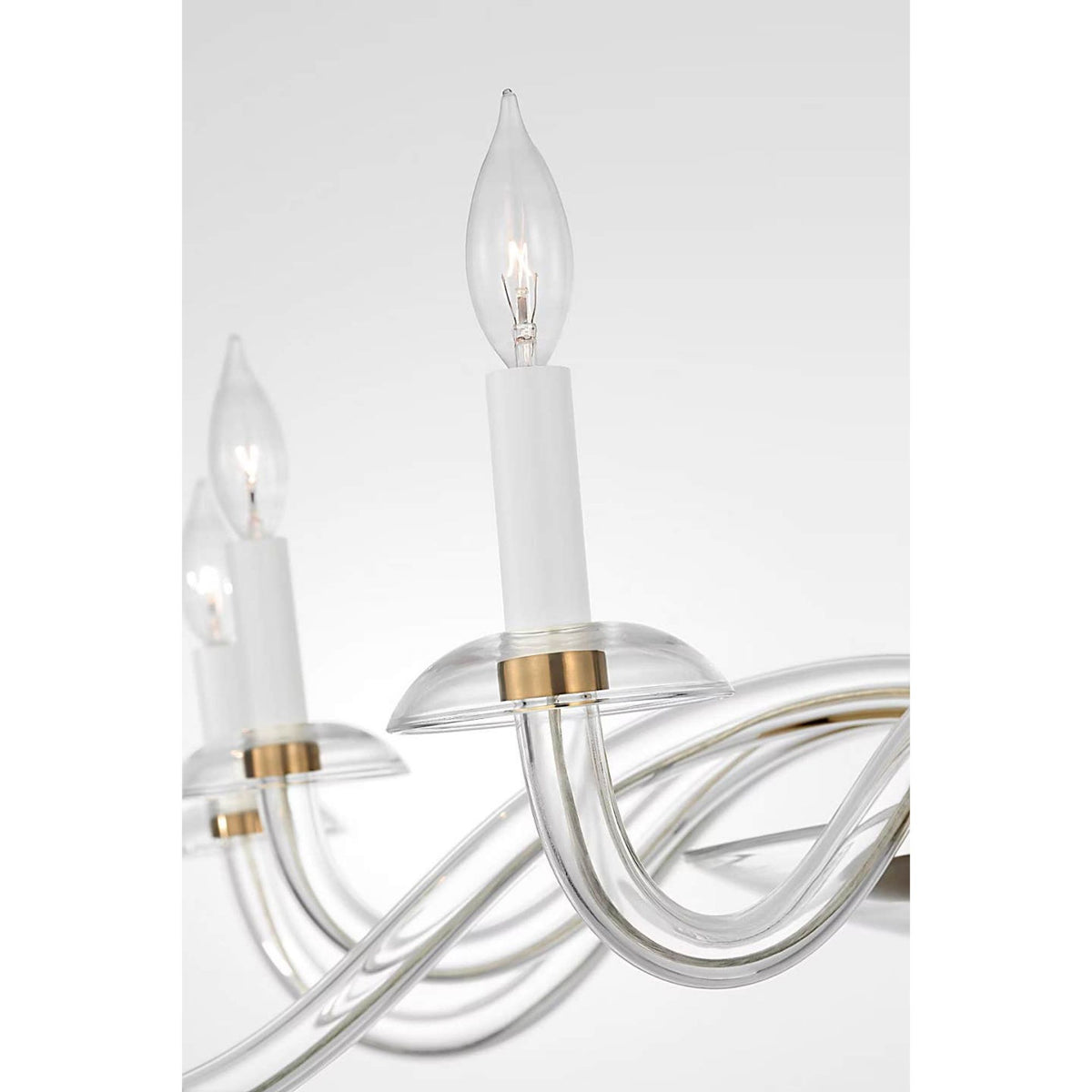 Paloma Contreras Brigitte Grande Chandelier in Clear Glass and Hand-Rubbed Antique Brass W50" x H23.25"
