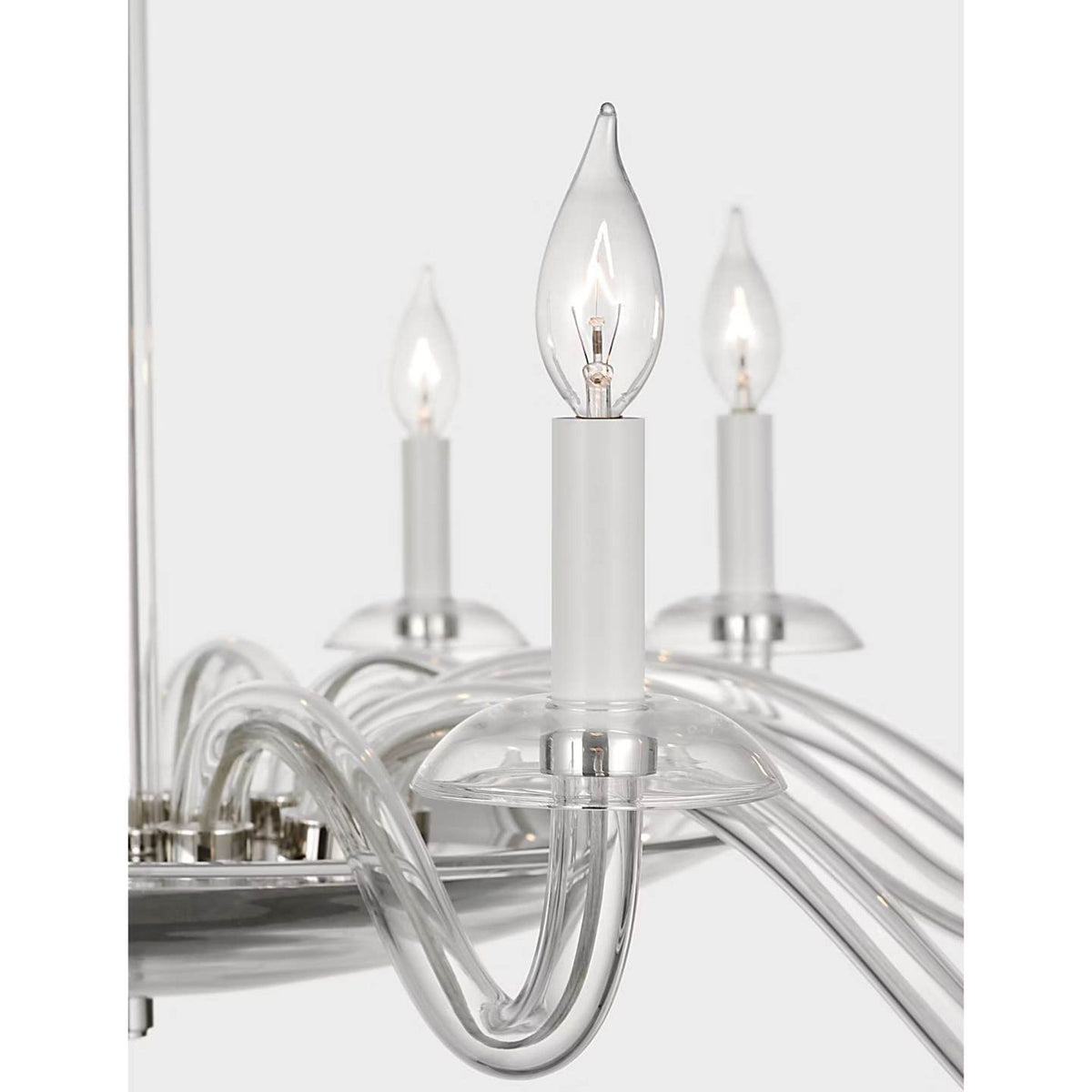 Paloma Contreras Brigitte Grande Chandelier in Clear Glass and Polished Nickel W50" x H23.25"