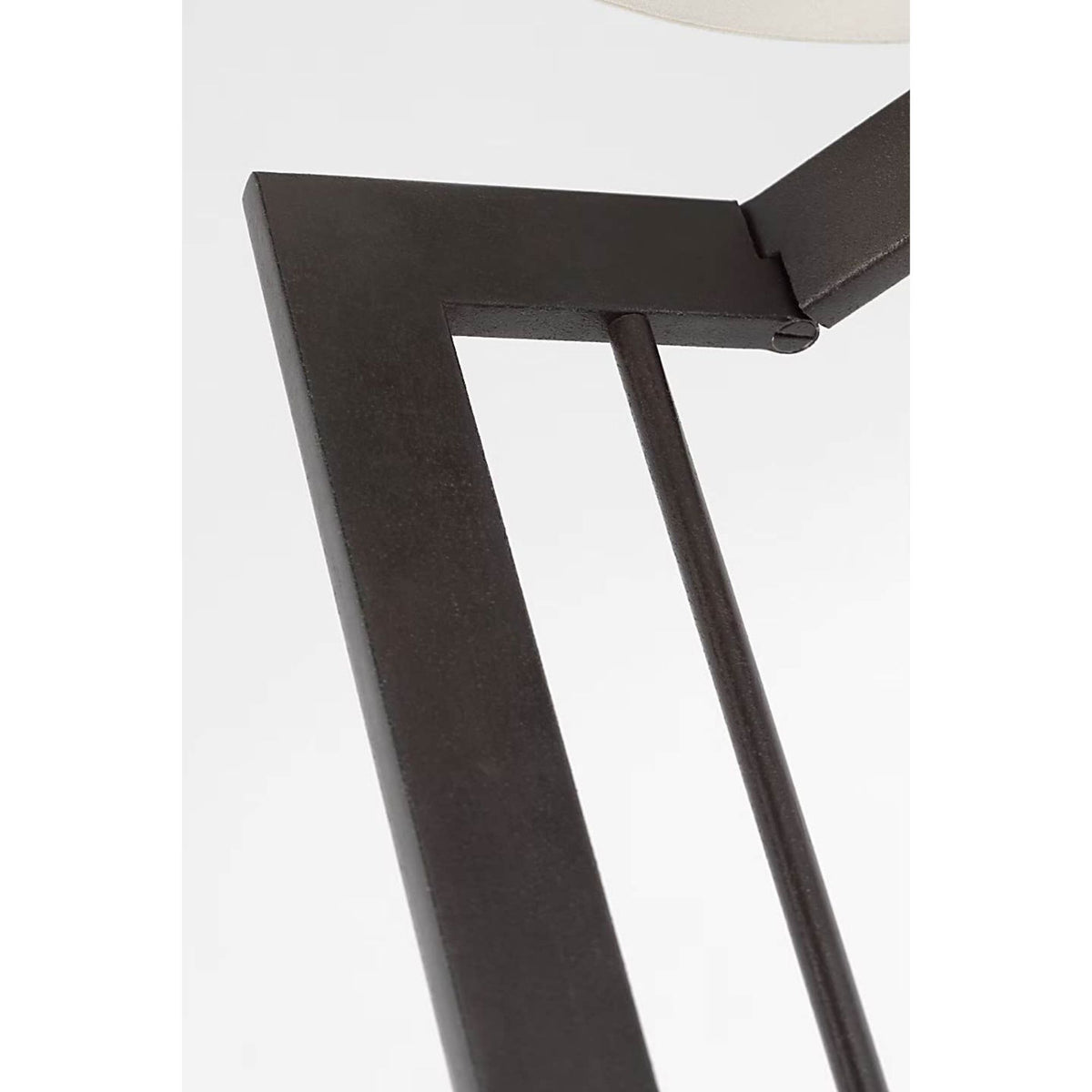 Ray Booth Amell 55" Articulating Floor Lamp in Warm Iron with Linen Shade W17" x H55.25" x E24"