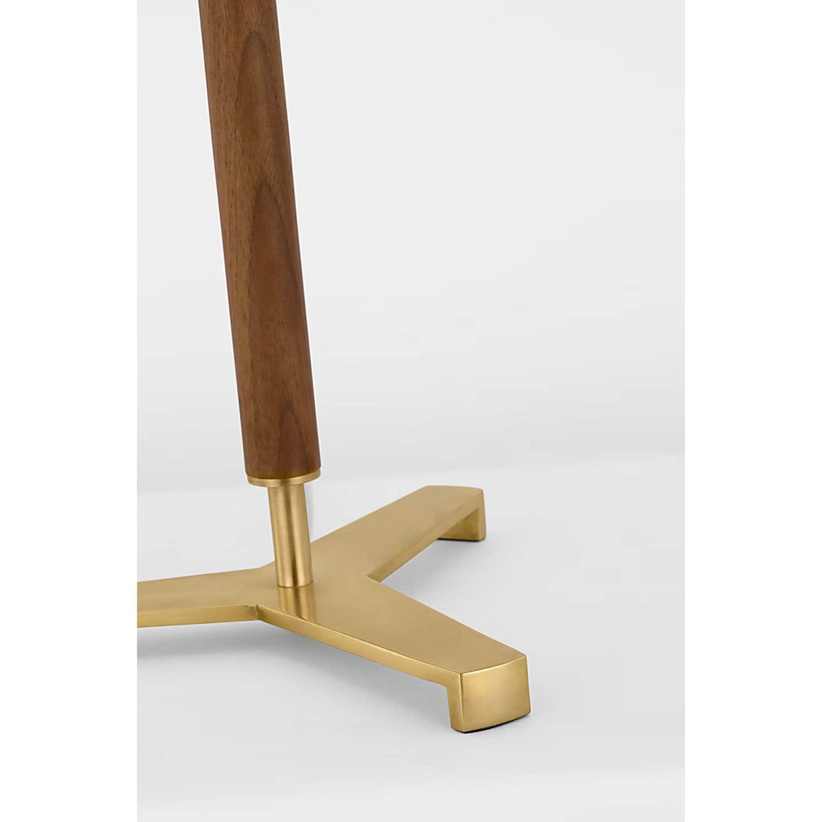 Ray Booth Amaya 20" Table Lamp in Antique-Burnished Brass and Walnut with Linen Shade W13.75" x H20"