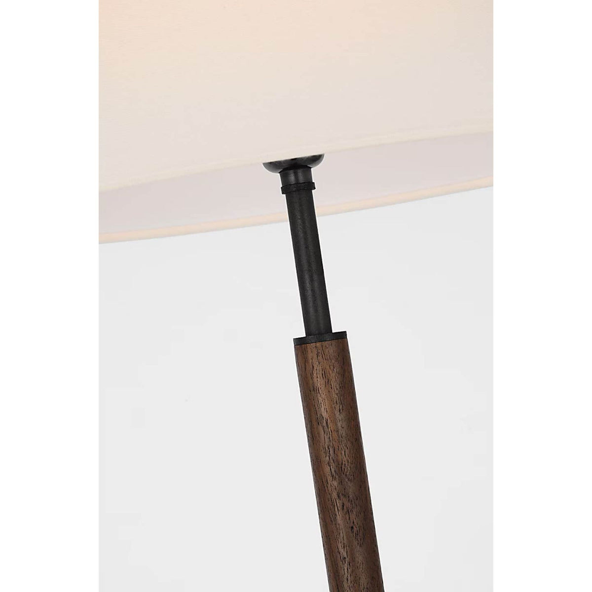 Ray Booth Amaya 20" Table Lamp in Warm Iron and Dark Walnut with Linen Shade W13.75" x H20"
