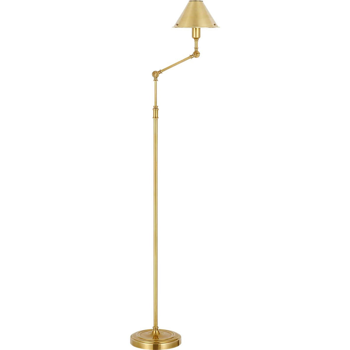 Ralph Lauren Anette Floor Lamp in Natural Brass W8" x H45.5" - 58" x E6.75" - 14.5"