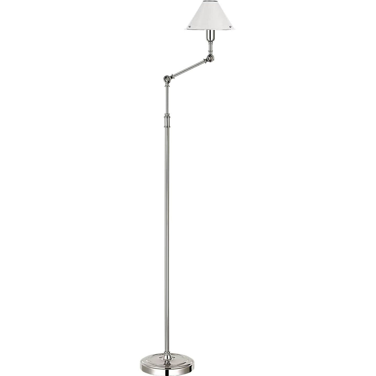 Ralph Lauren Anette Floor Lamp in Polished Nickel W8" x H45.5" - 58" x E6.75" - 14.5"