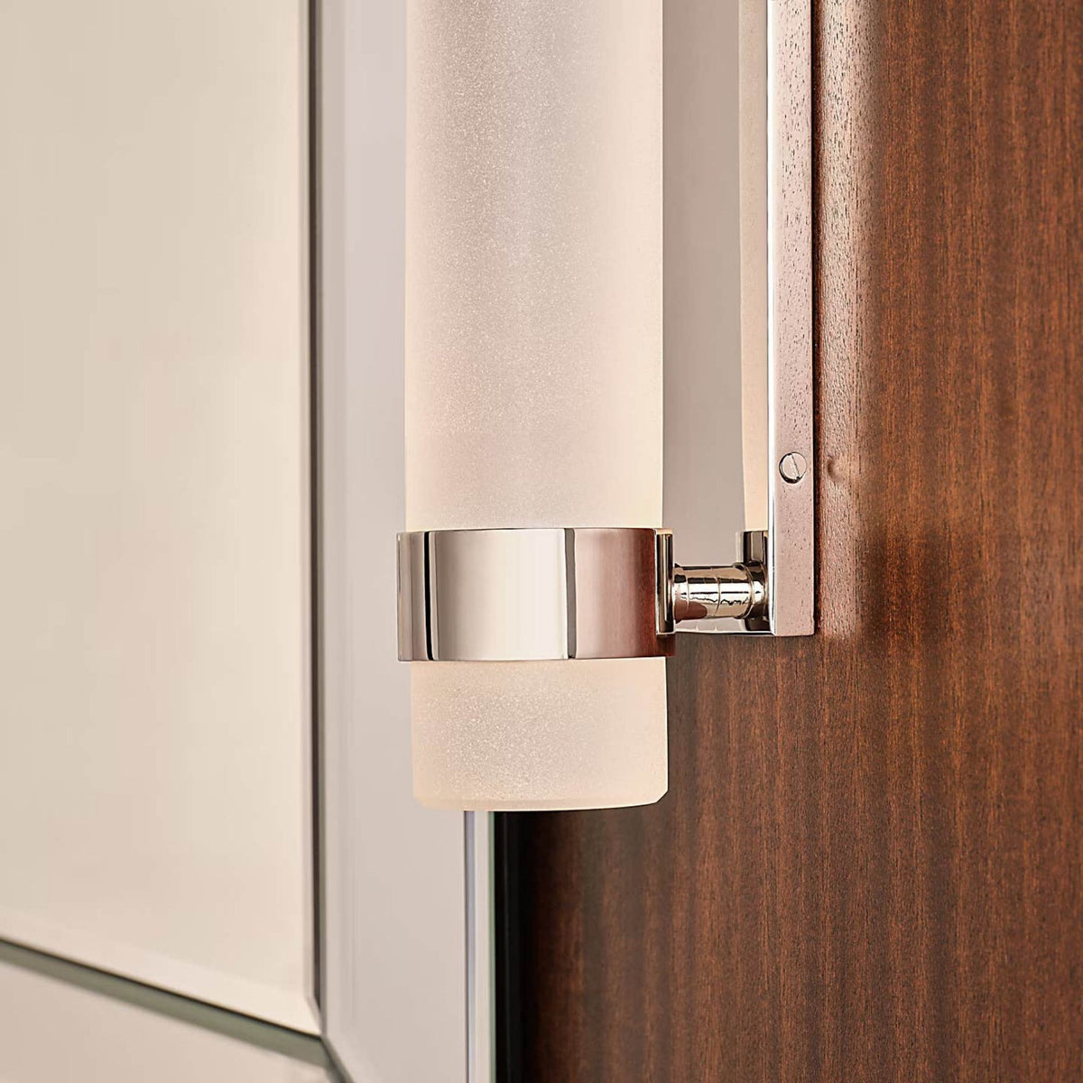 Ralph Lauren Barton Large Bath Sconce in Polished Nickel with Etched Crystal W2.75" x H24" x E4"