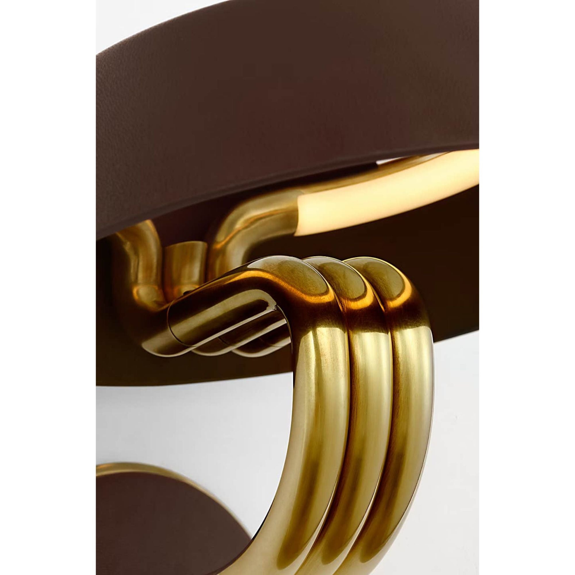 Ralph Lauren Hudson St. 8" Sconce in Natural Brass and Carob Leather W8.5" x H7.5" x E9.75"