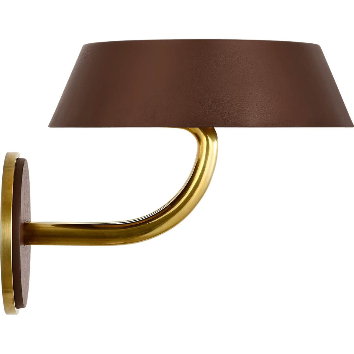 Ralph Lauren Hudson St. 8" Sconce in Natural Brass and Carob Leather W8.5" x H7.5" x E9.75"