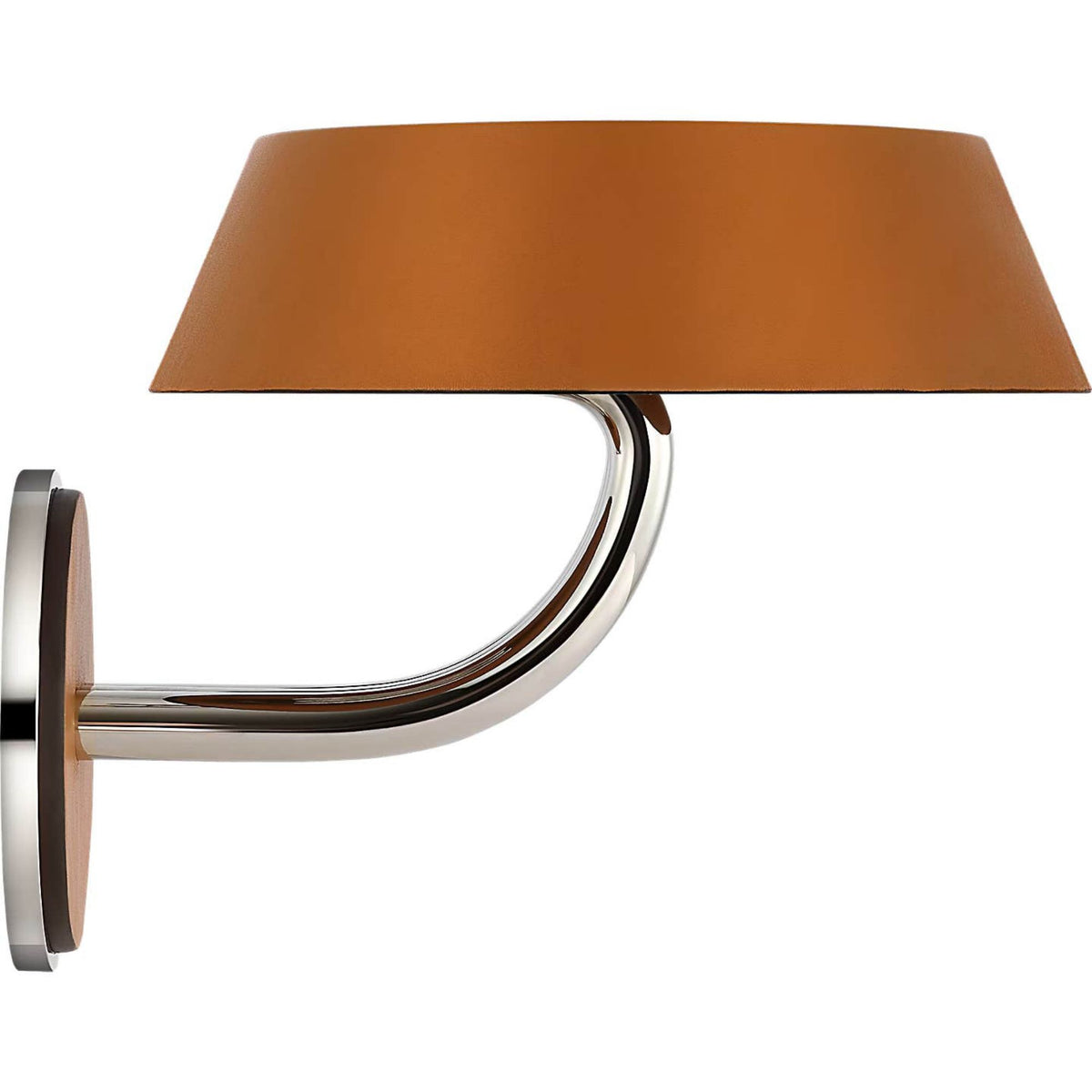Ralph Lauren Hudson St. 8" Sconce in Polished Nickel and Nutmeg Leather W8.5" x H7.5" x E9.75"