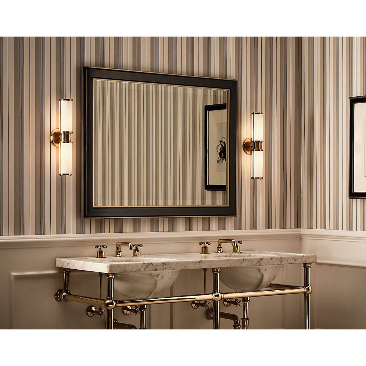 Ralph Lauren Lichfield Double Sconce in Natural Brass W4.5" x H17.75" x E5"