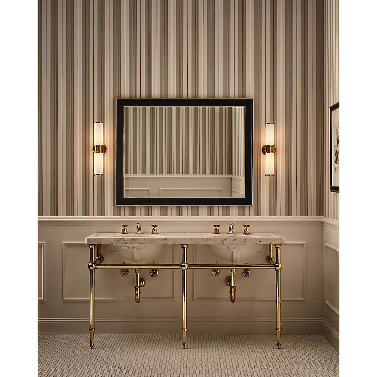Ralph Lauren Lichfield Double Sconce in Natural Brass W4.5" x H17.75" x E5"