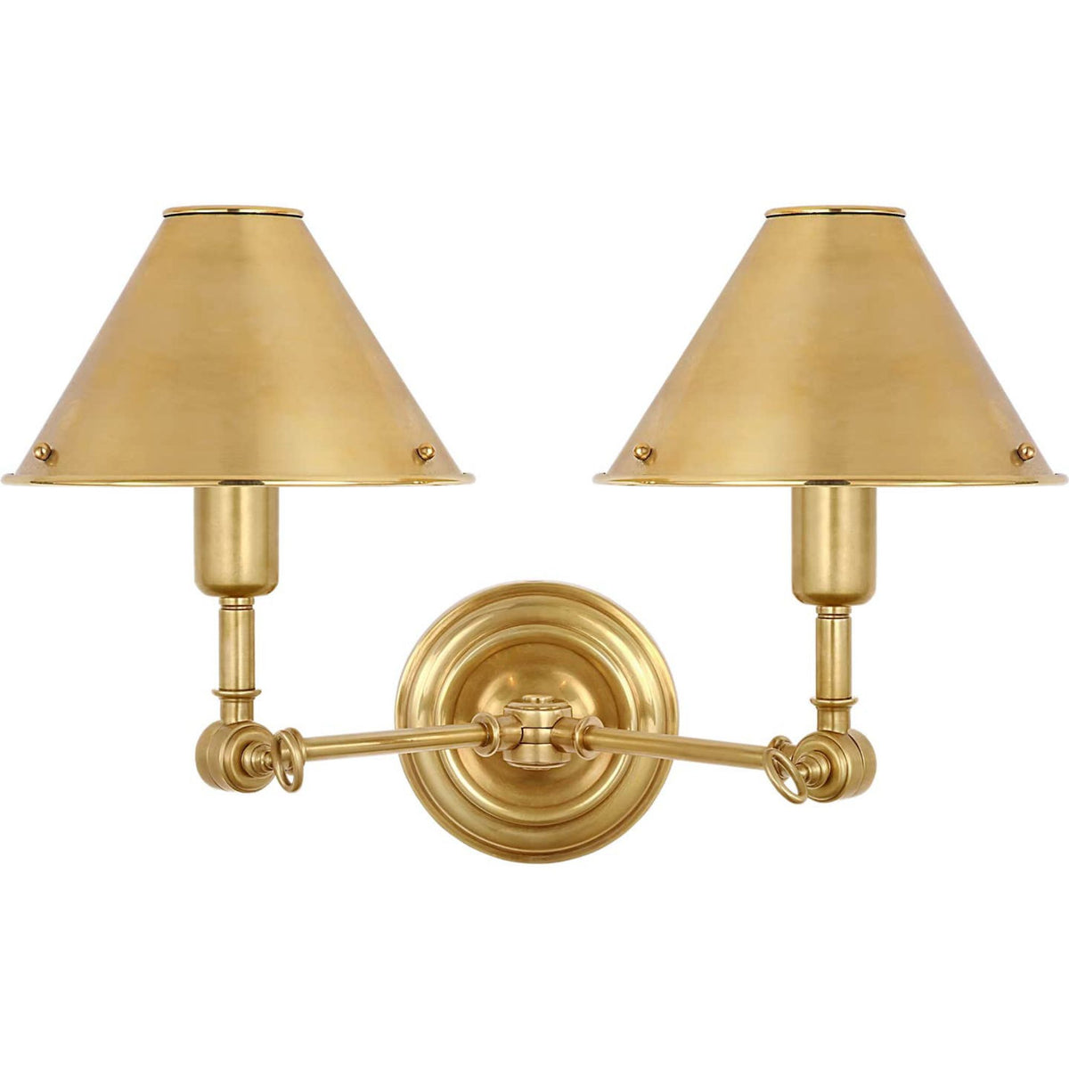 Ralph Lauren Anette Double Sconce in Natural Brass W15" - 19.25" x H10.25" x E7.75" - 11"