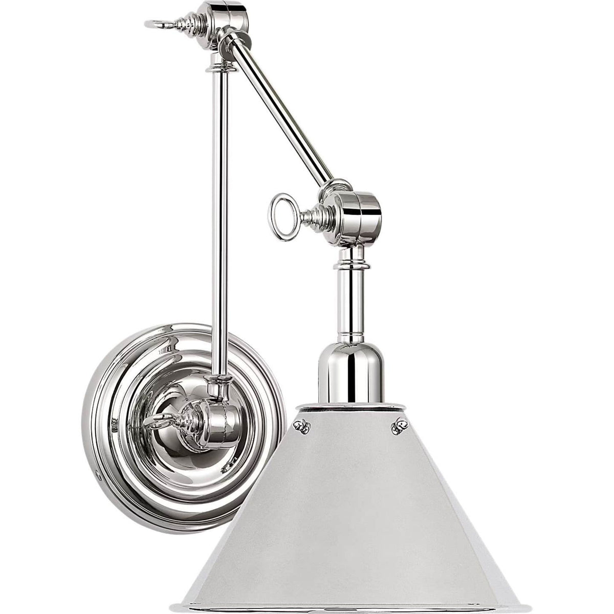 Ralph Lauren Anette Library Light in Polished Nickel W6.75" x H12" - 16.5" x E15" - 18.25"