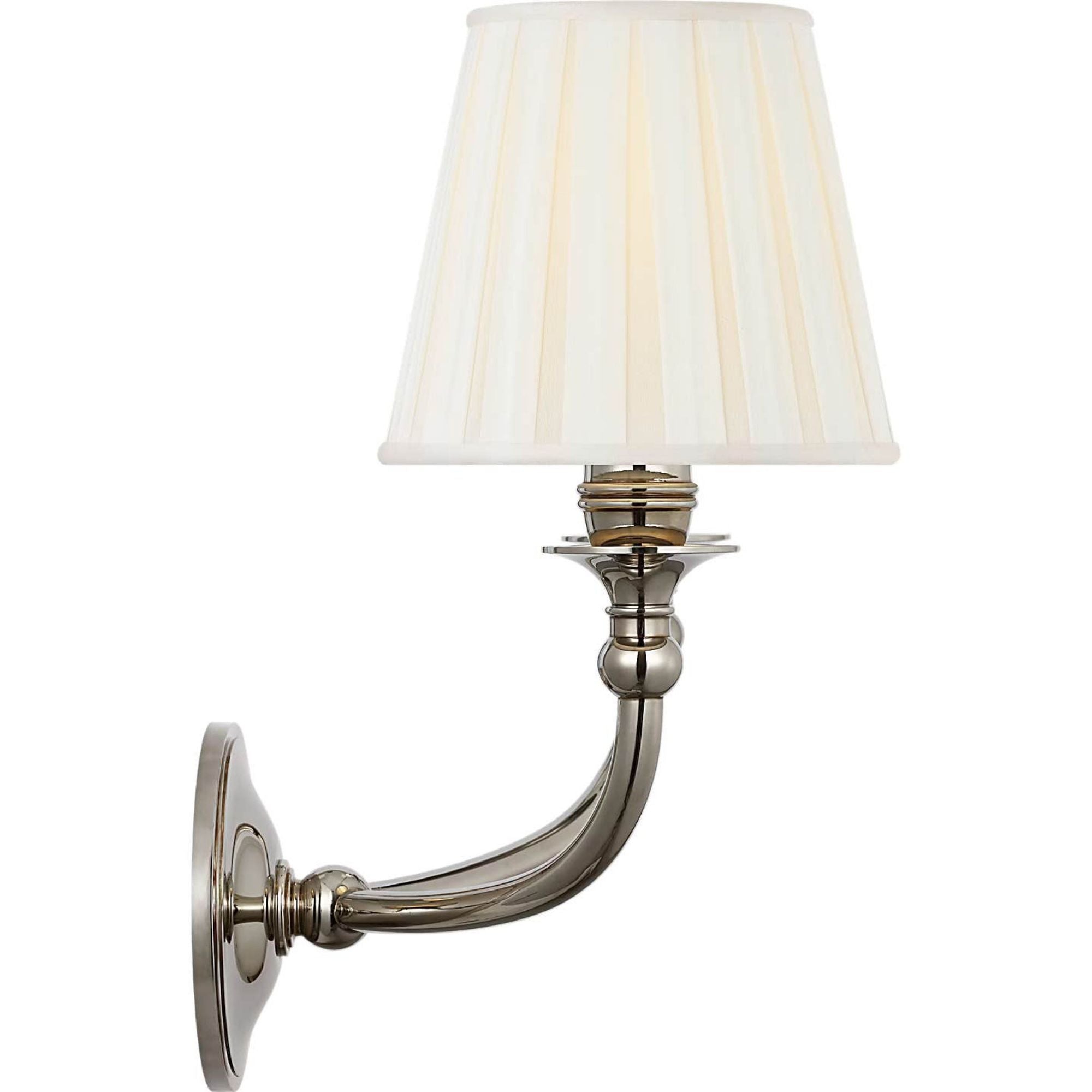 Ralph Lauren Embers 12" Double Sconce in Butler's Silver with Silk Box Pleat Shades W14.25" x H11.75" x E7.75"