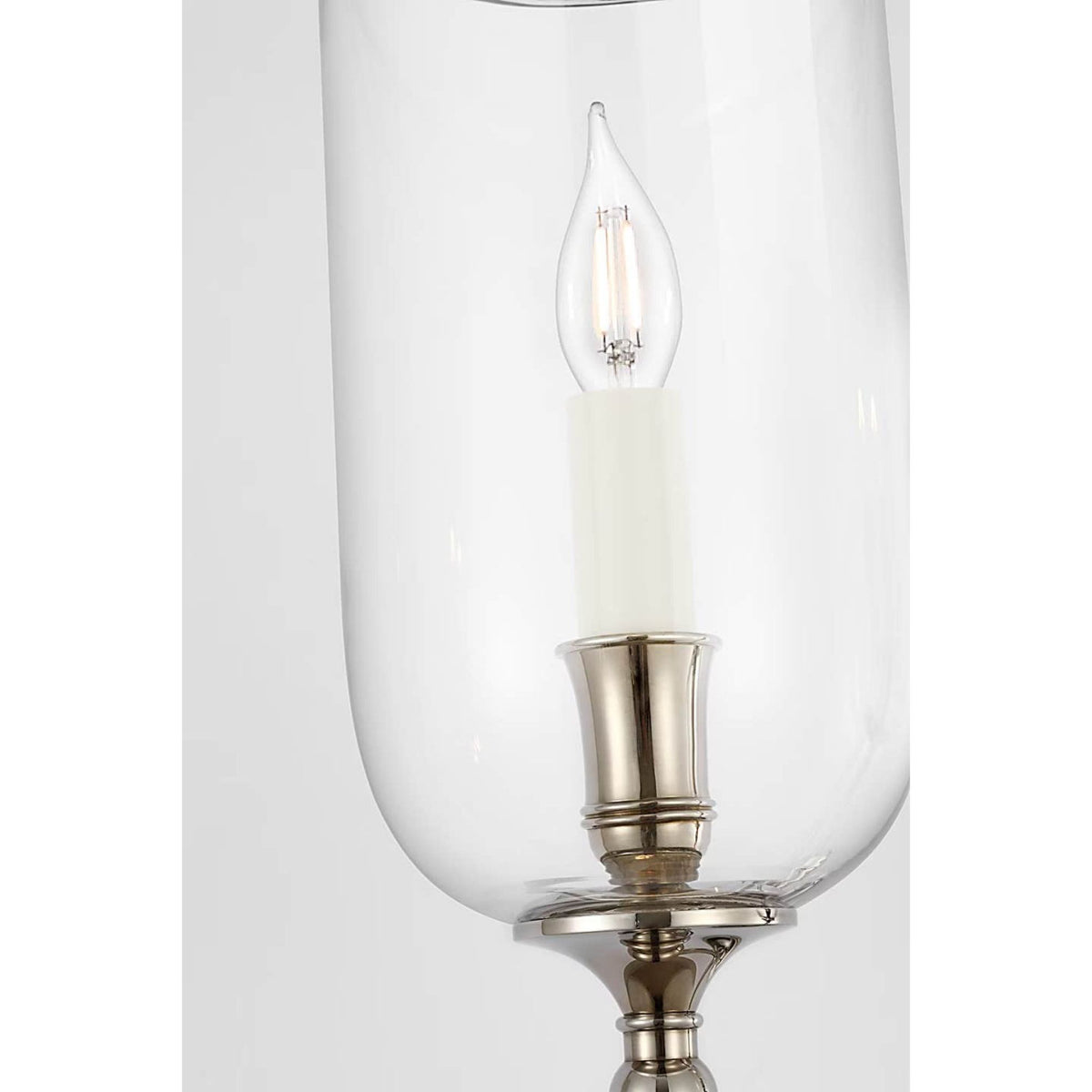 Ralph Lauren Embers 20" Single Hurricane Sconce in Butler's Silver with Clear Glass W7" x H20.25" x E9.75"