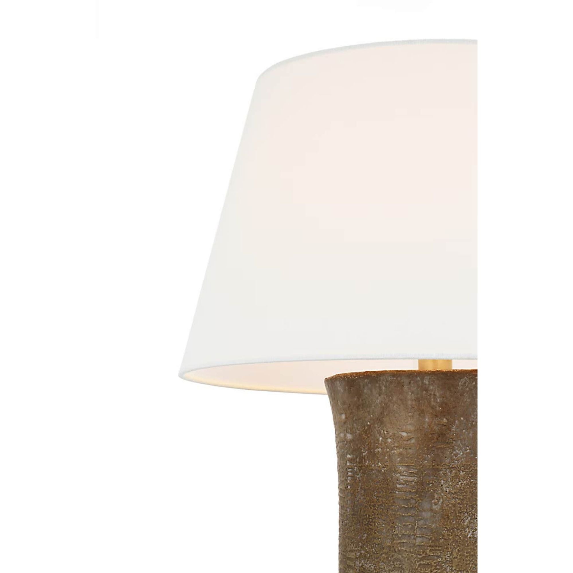 Ralph Lauren Damson 26" Table Lamp in Tobacco Stoneware with Linen Shade W18.5" x H25.5"