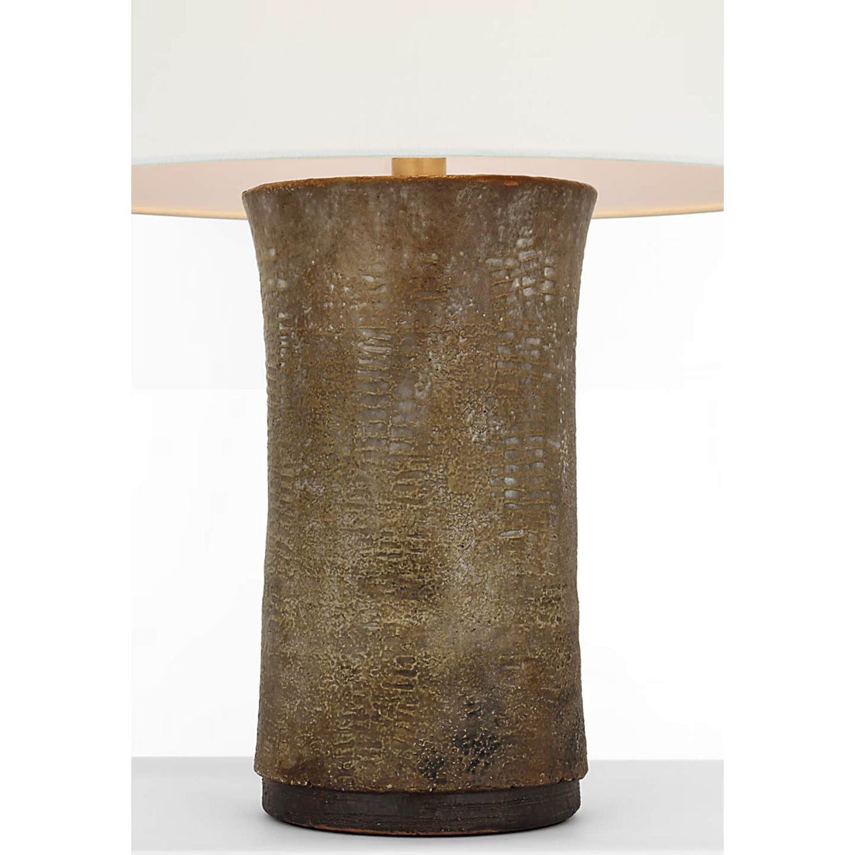 Ralph Lauren Damson 26" Table Lamp in Tobacco Stoneware with Linen Shade W18.5" x H25.5"