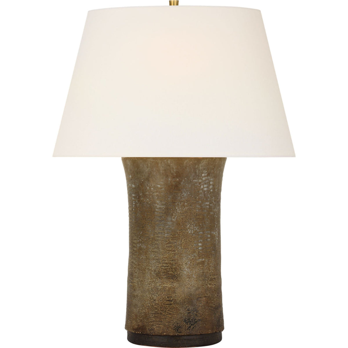 Ralph Lauren Damson 26" Table Lamp in Tobacco Stoneware with Linen Shade W18.5" x H25.5"
