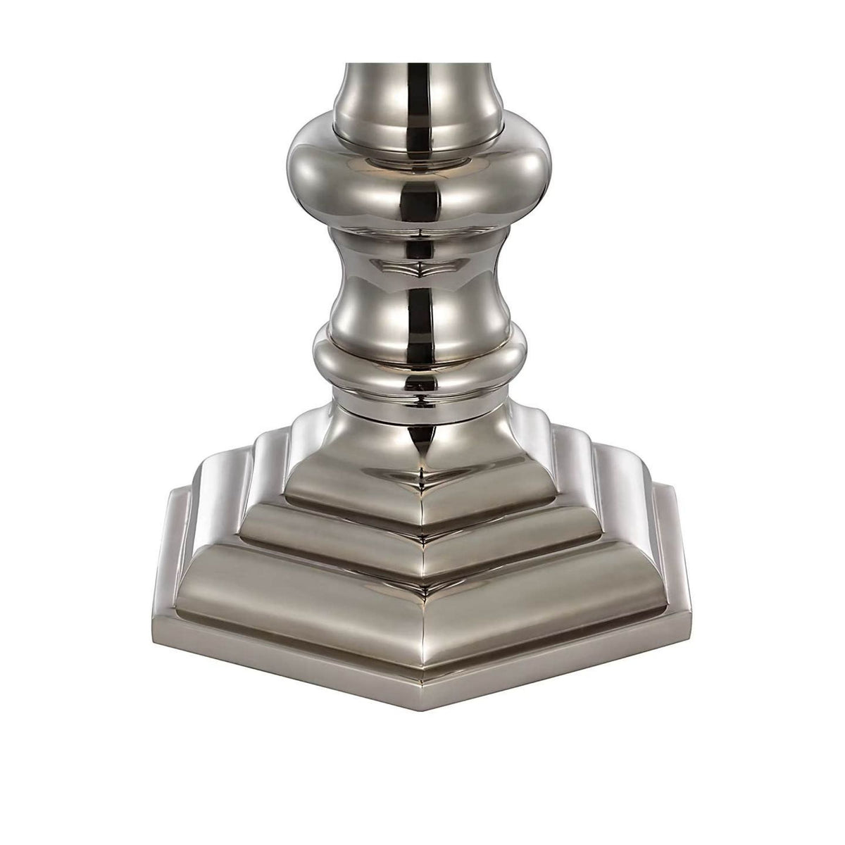 Ralph Lauren Thatcher 21" Cordless Table Lamp in Butler's Silver with Silk Pleated Shade W11.25" x H21"