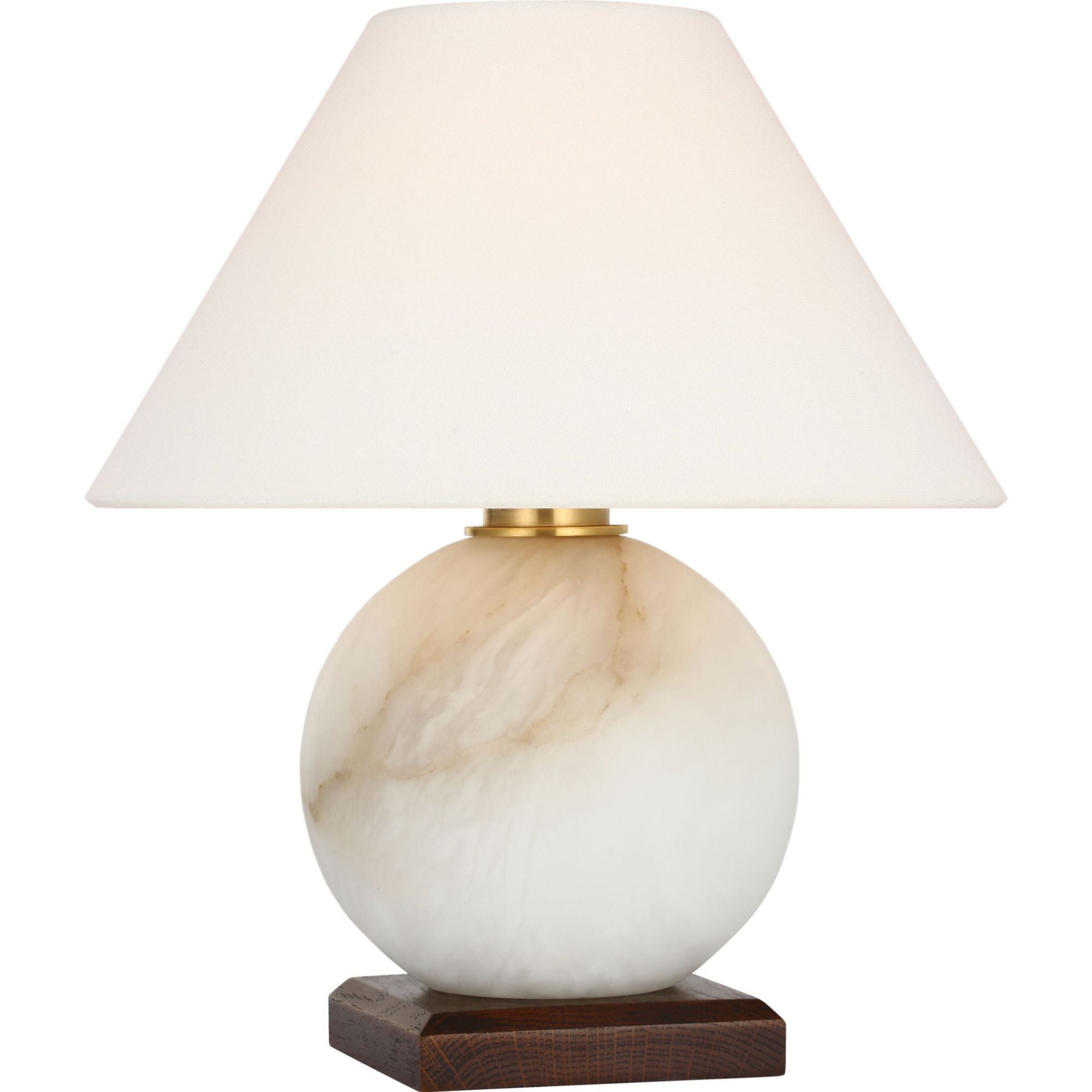 Ralph Lauren Hardwick 12" Cordless Accent Lamp in Alabaster and Natural Rift Oak with Linen Shade W10.5" x H12.25"