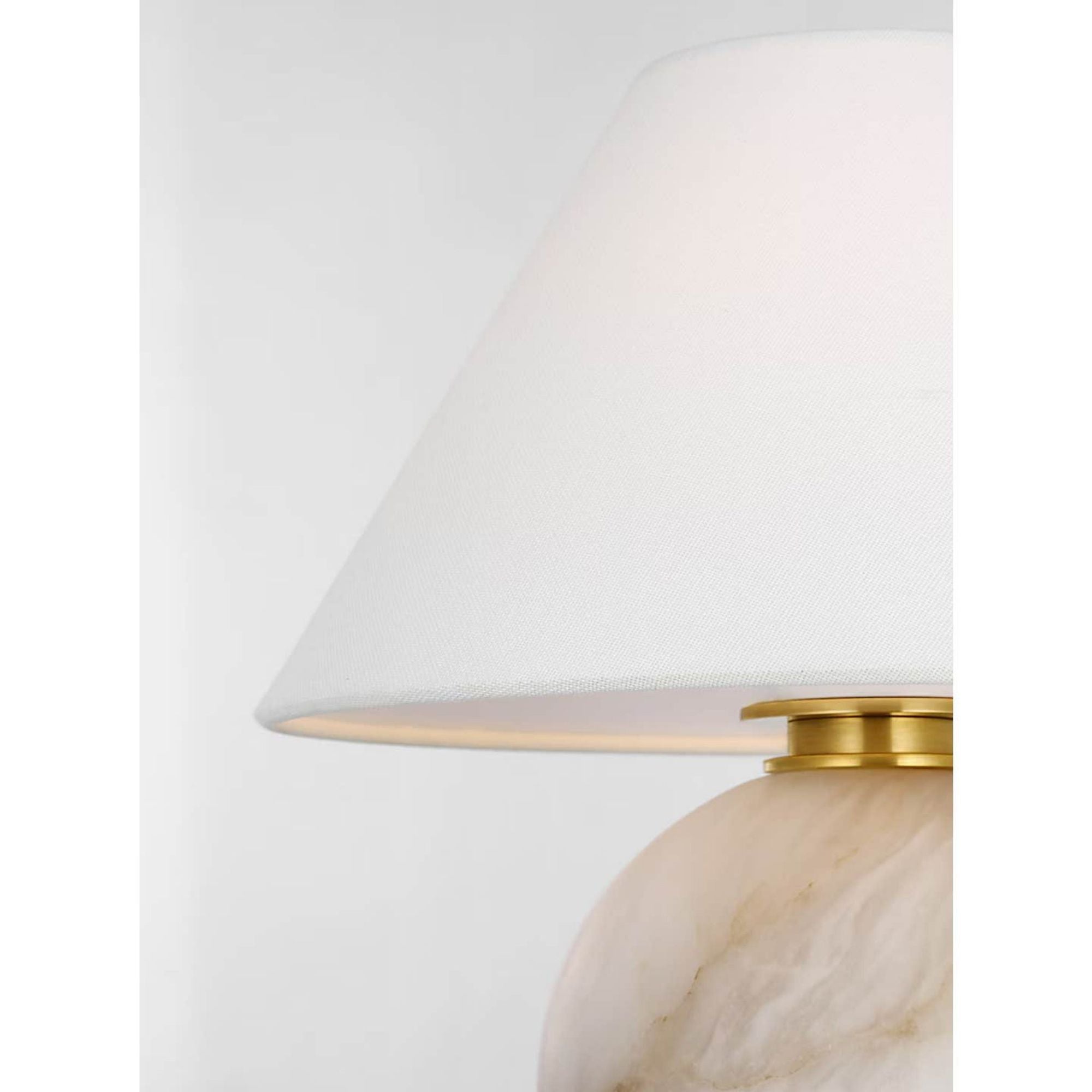 Ralph Lauren Hardwick 12" Cordless Accent Lamp in Alabaster and Natural Rift Oak with Linen Shade W10.5" x H12.25"