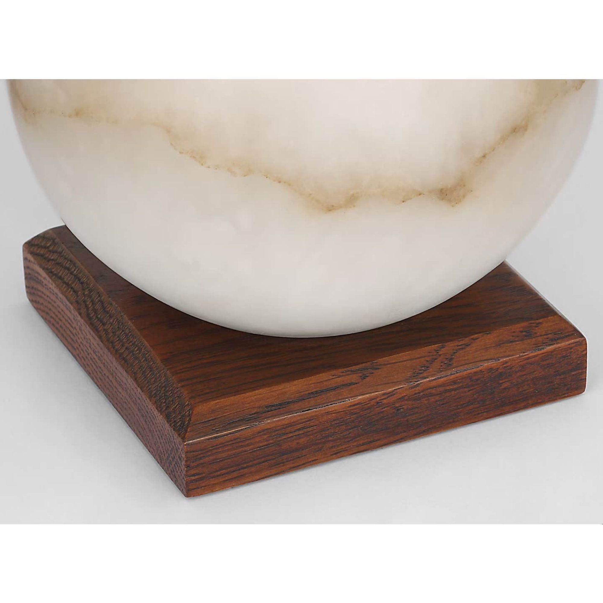 Ralph Lauren Hardwick 12" Cordless Accent Lamp in Alabaster and Natural Rift Oak with Linen Shade W10.5" x H12.25"