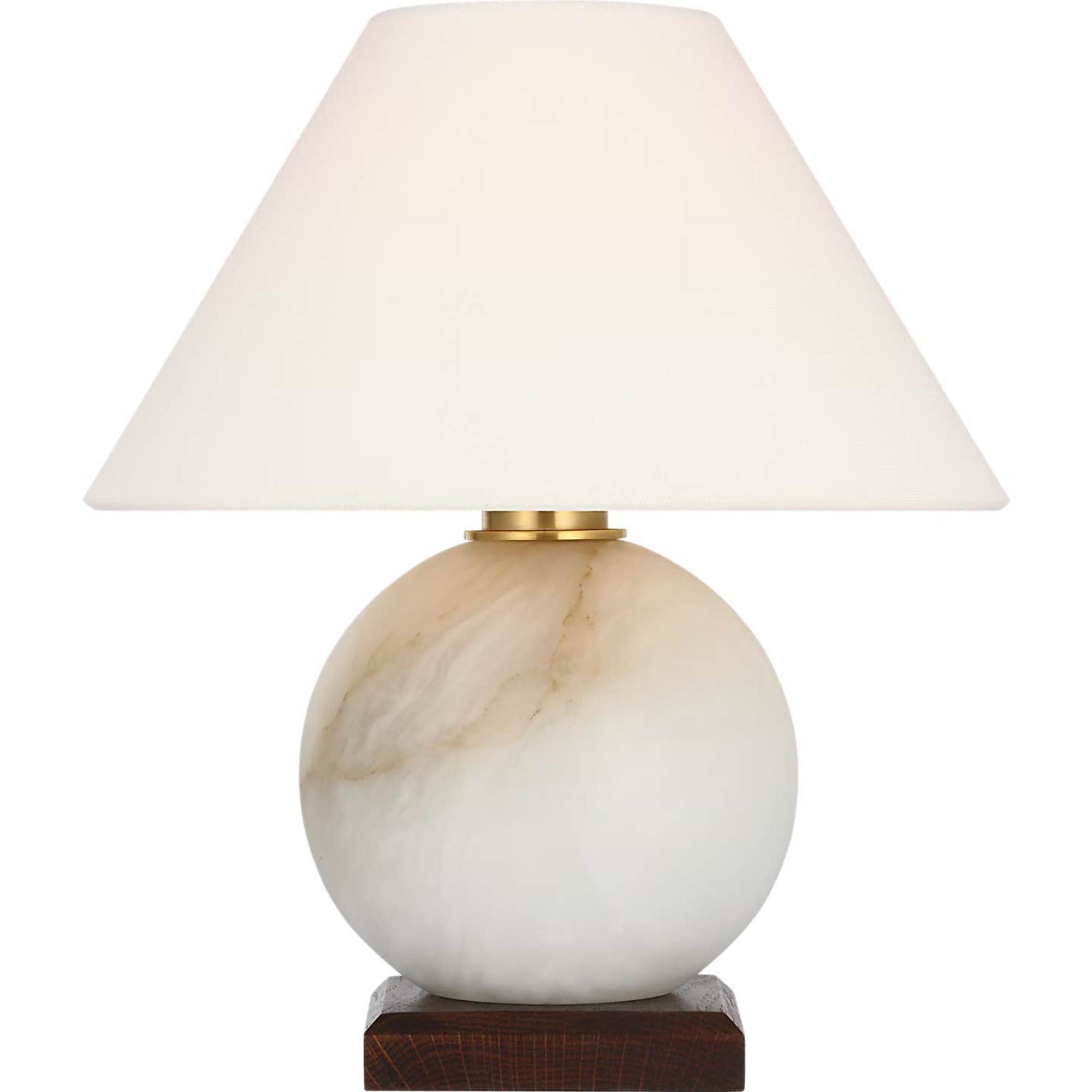 Ralph Lauren Hardwick 12" Cordless Accent Lamp in Alabaster and Natural Rift Oak with Linen Shade W10.5" x H12.25"